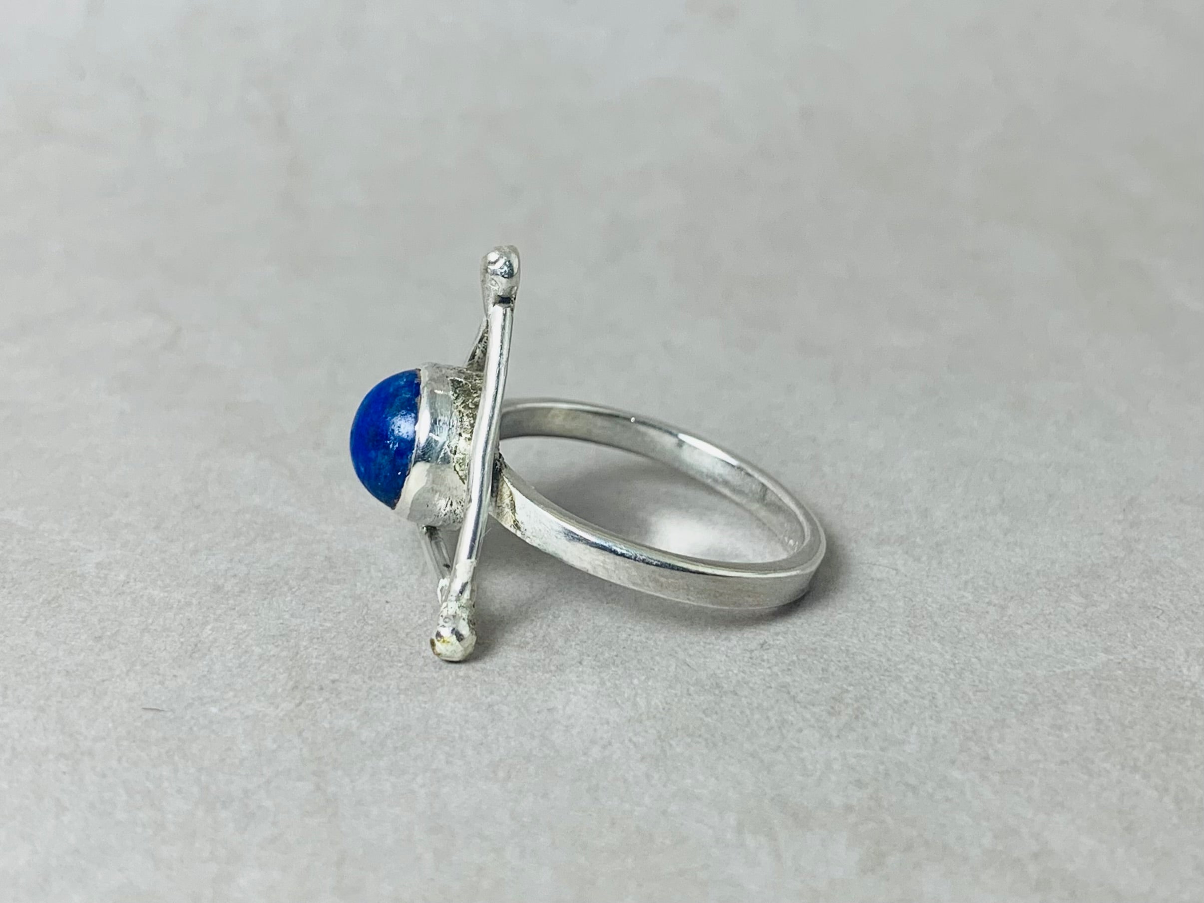 Natur Lapislazuli Ring 925 Sterling Silber Ring Blauer Stein Geburtsstein Ring Handgemachter Ring