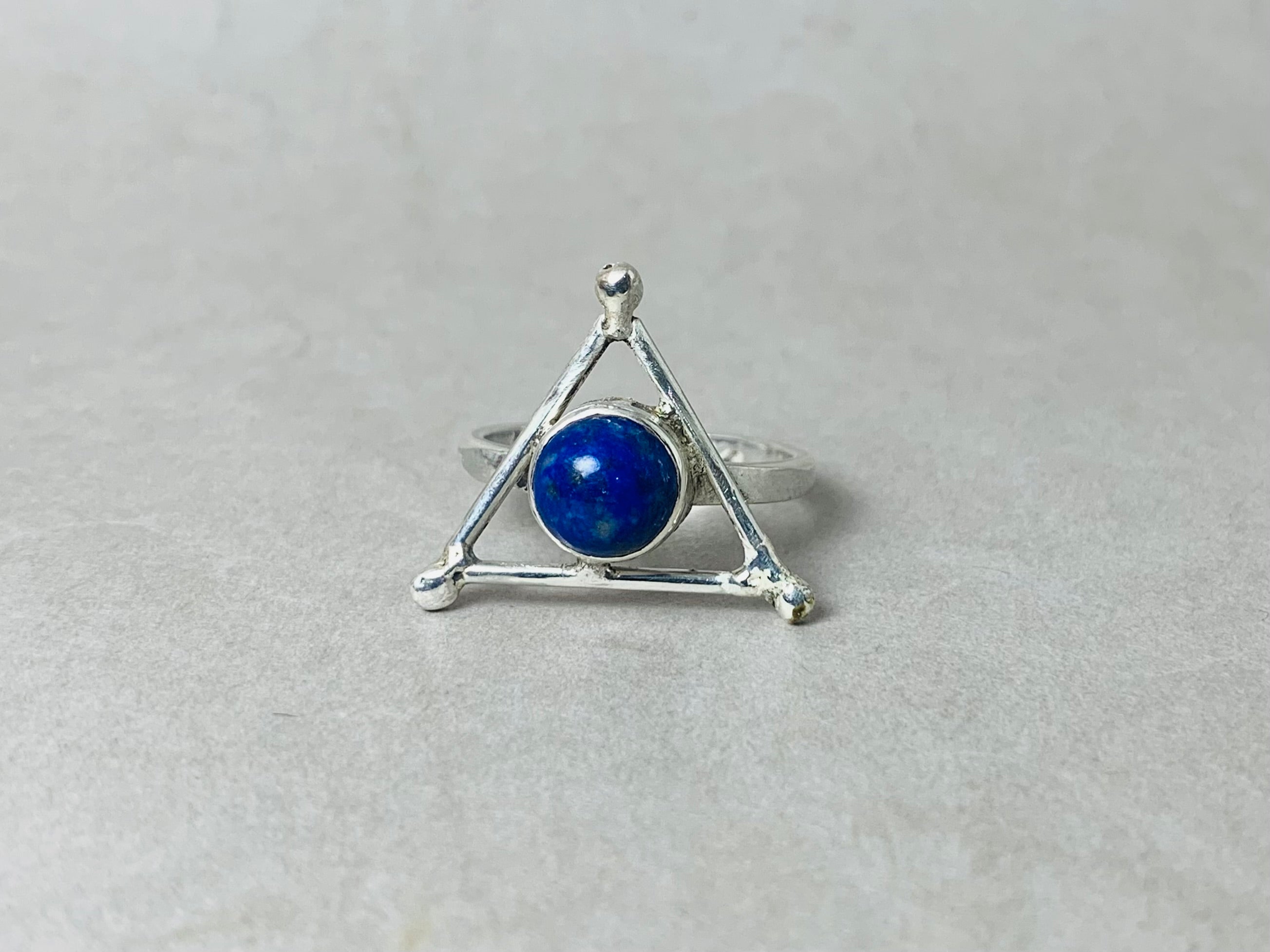 Natur Lapislazuli Ring 925 Sterling Silber Ring Blauer Stein Geburtsstein Ring Handgemachter Ring