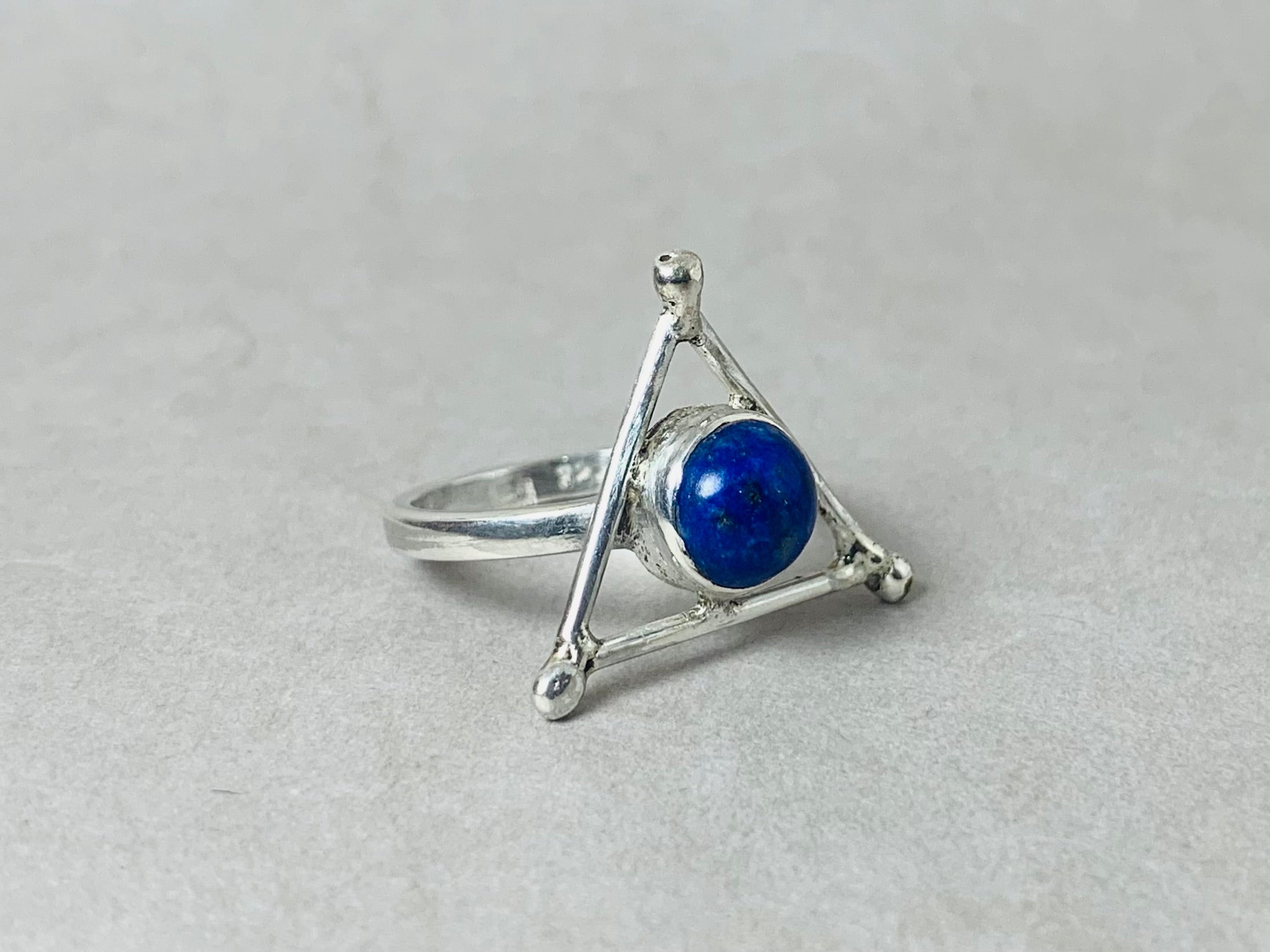 Natur Lapislazuli Ring 925 Sterling Silber Ring Blauer Stein Geburtsstein Ring Handgemachter Ring