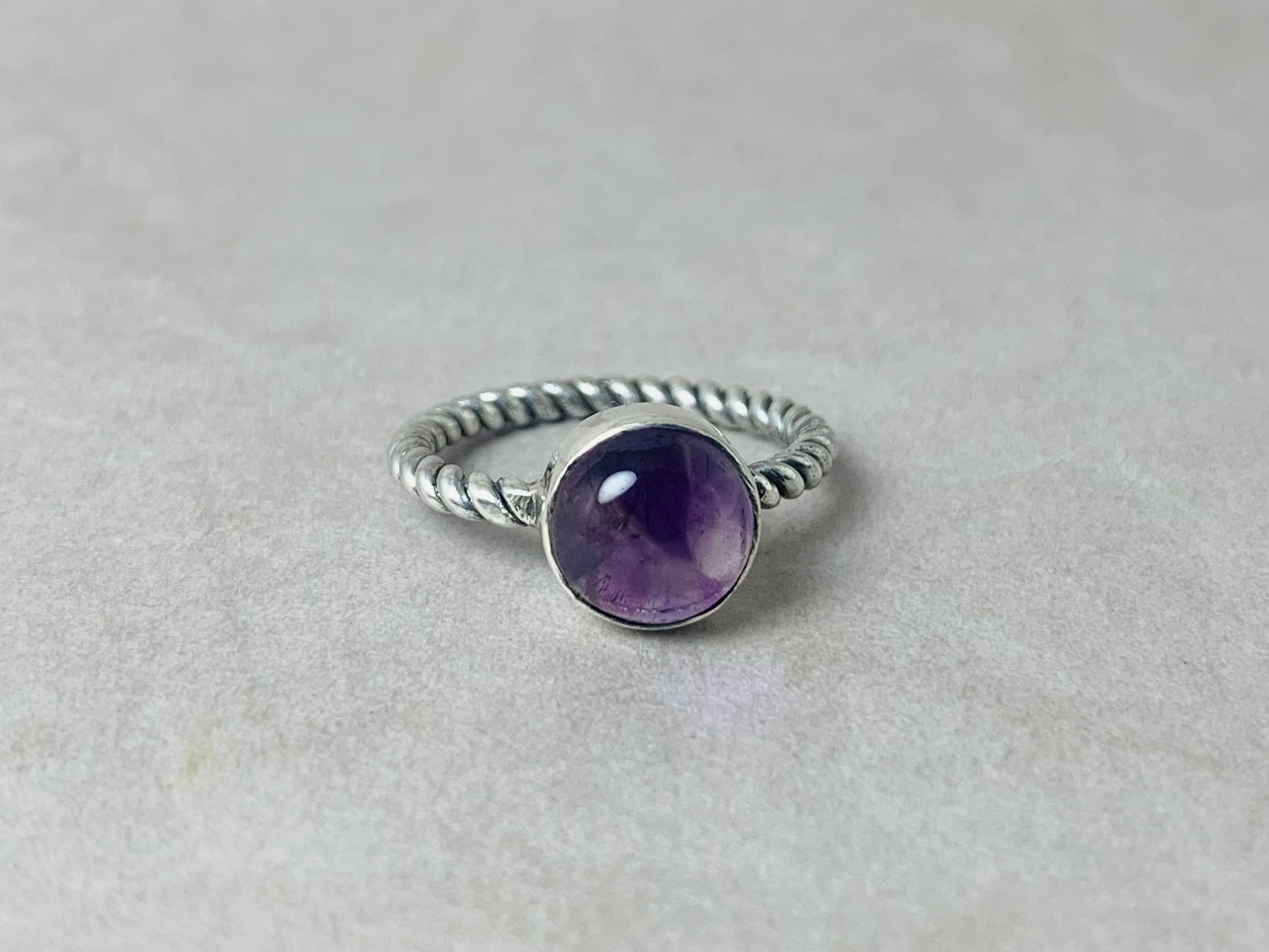 Amethyst Ring 925 Sterling Silber Edelstein Ring Handgemachter Ring Boho Silber Ring Alltagsring Edelsteinring