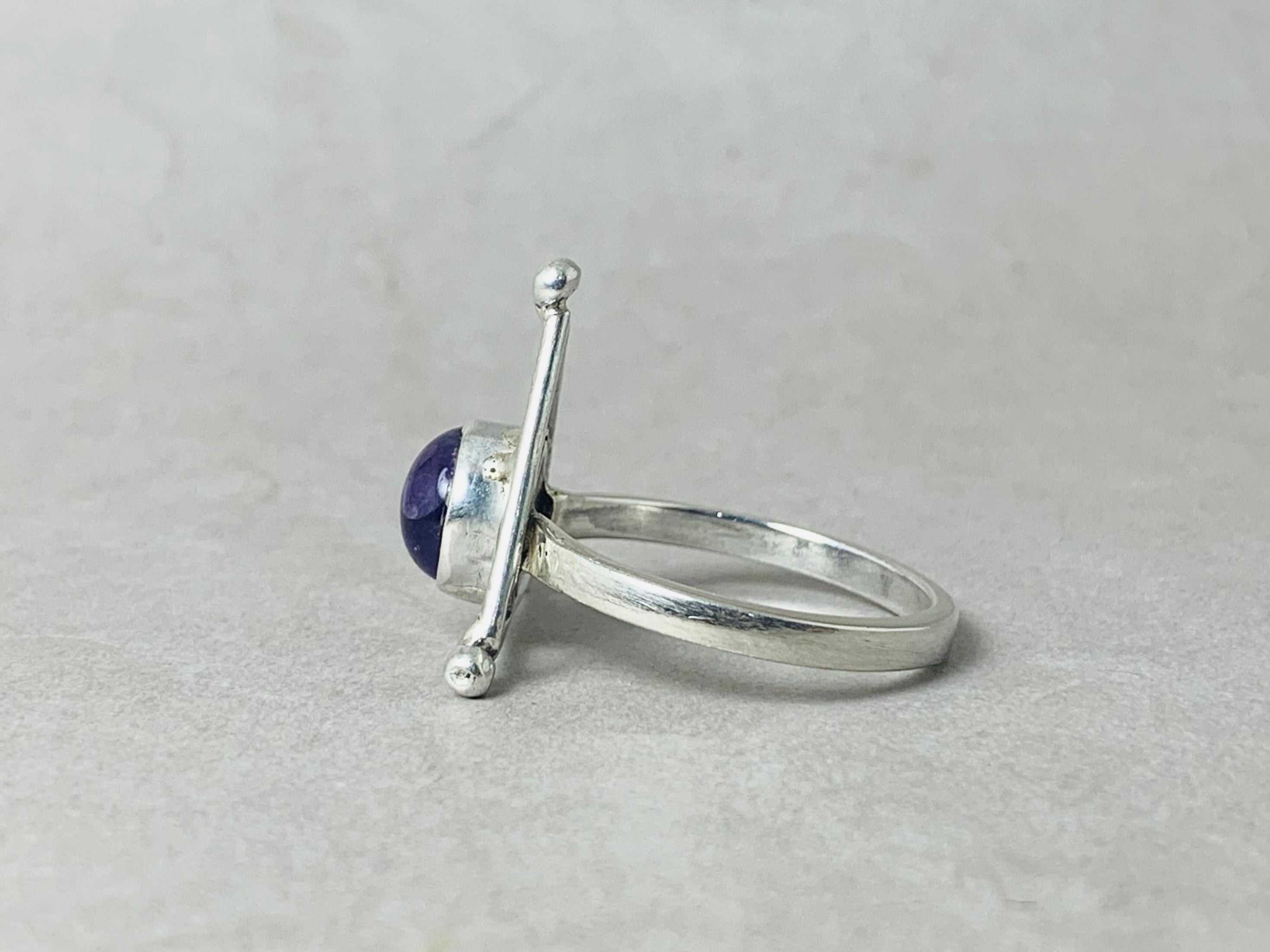 Amethist Zilveren Ring 925 Sterling Zilveren Ring Natuurlijke Amethist Februari Geboortesteen Ring Ring voor Dames Genezende Kristal