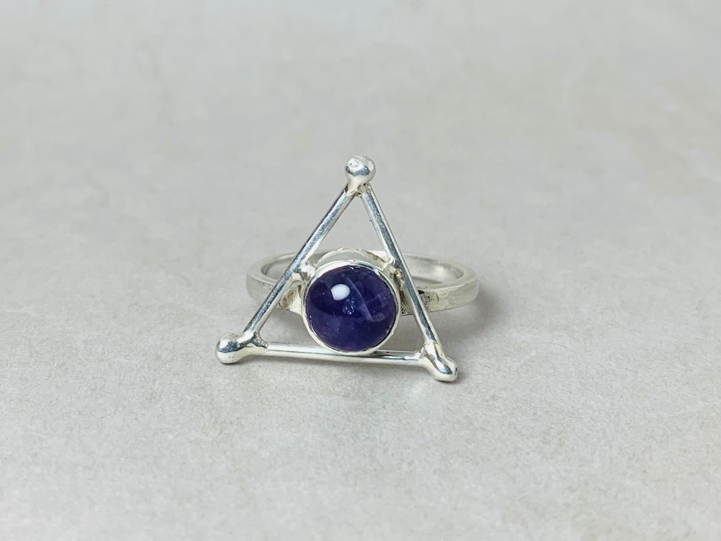 Amethyst Silver Ring 925 Sterling Silver Ring Natural Amethyst February Birthstone Ring Ring for Women Healing Crystal