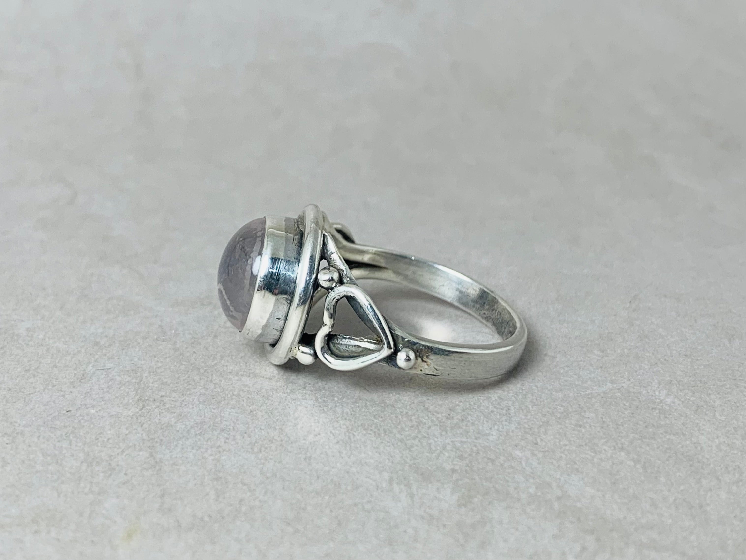 Echter Rosenquarzring 925 Sterling Silber Ring Handgemachter Ring Geschenk für Mama Statement Ring Zierlicher Ring Quarzring
