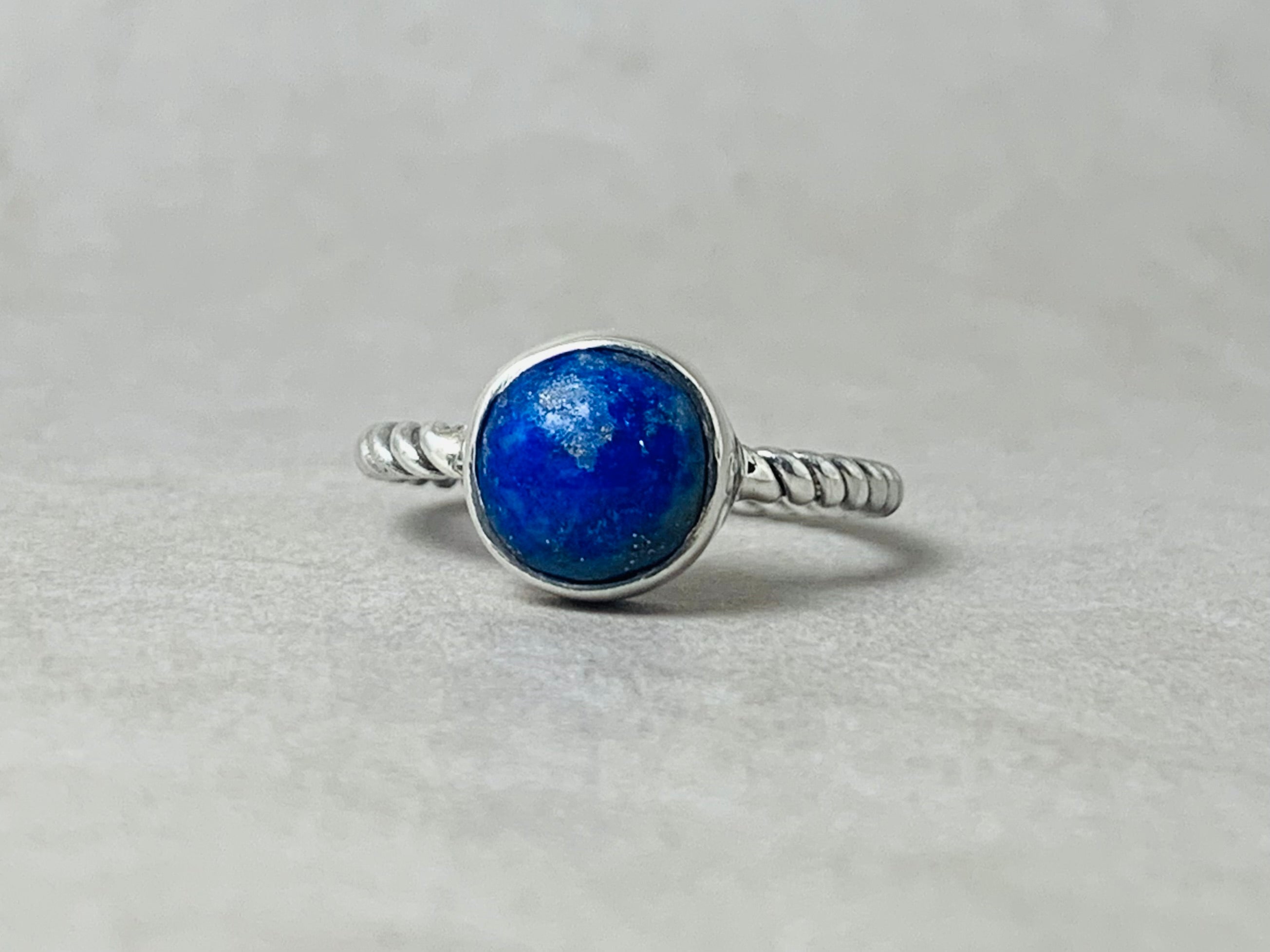 Lapis Lazuli Ring 925 Silver Ring Handmade Ring Stacking Ring Blue Gemstone Ring Minimalist Ring