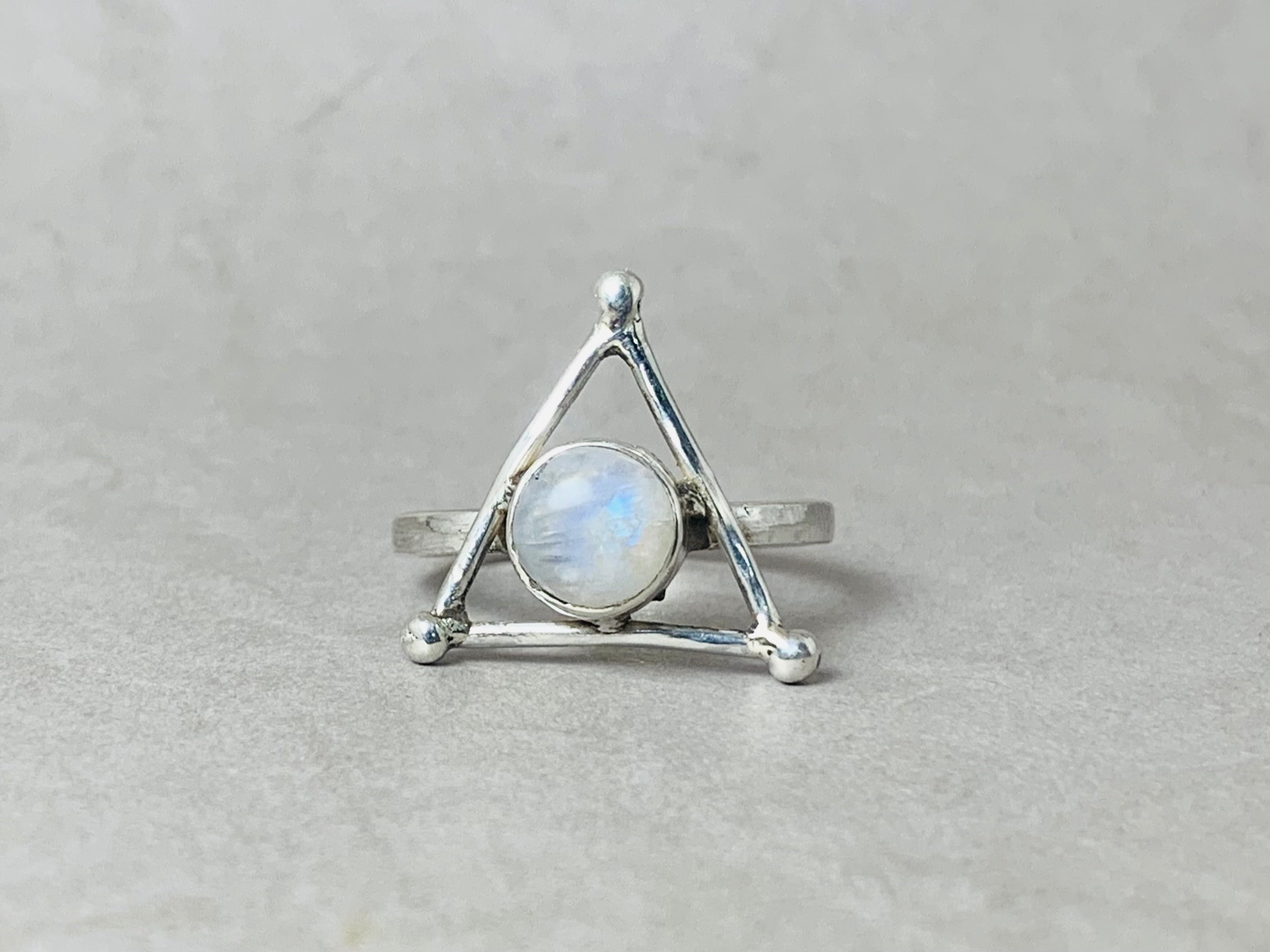 Natürlicher Mondstein Ring 925 Silber Ring Handgemachter Ring Damen Ring Schmuck für sie Blitzender Mondstein Ring