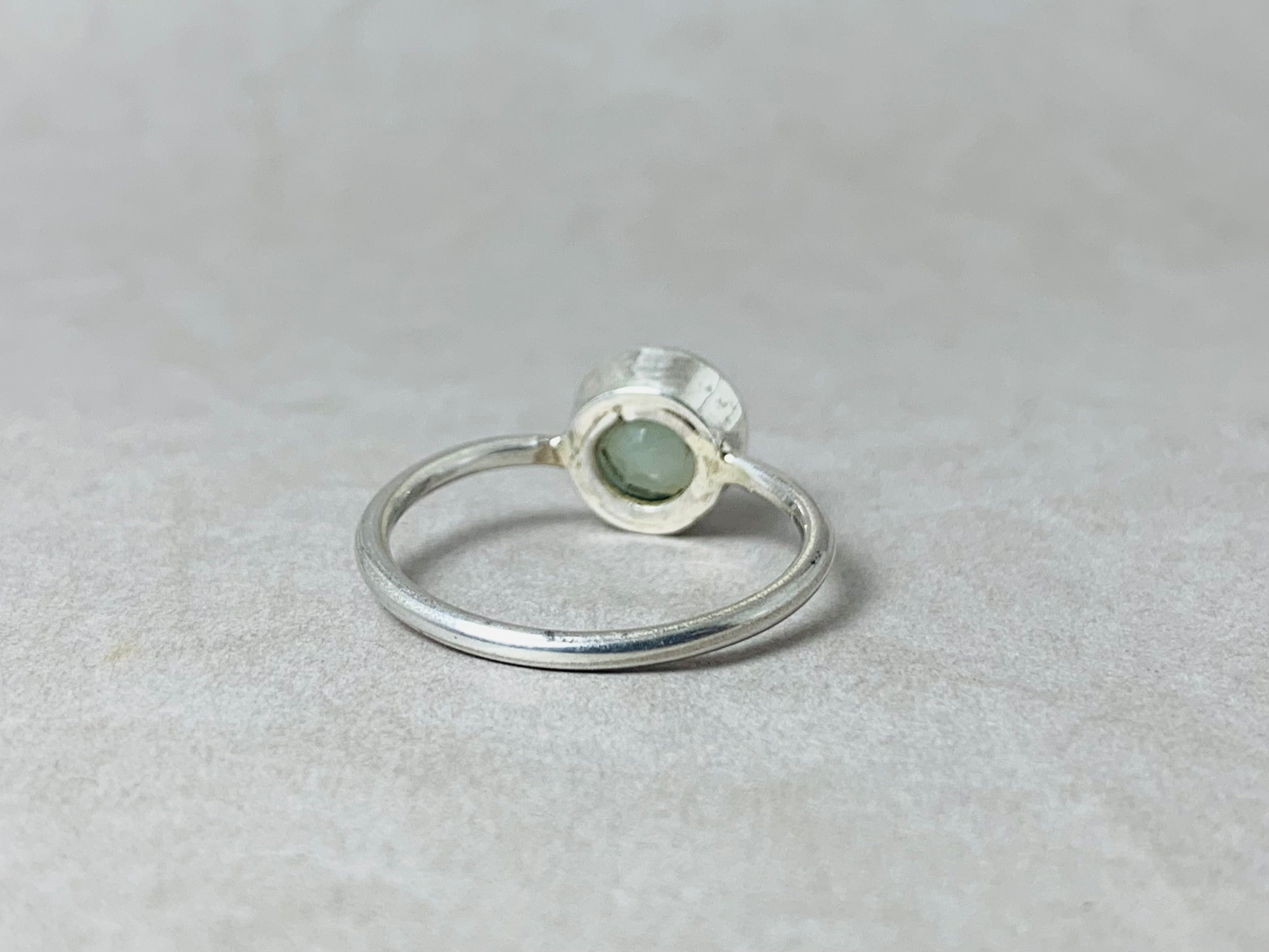 Aquamarin-Chalcedon-Ring 925er Silberring Edelsteinring Facettierter Edelstein Handgefertigter Stapelring Zierlicher Ring