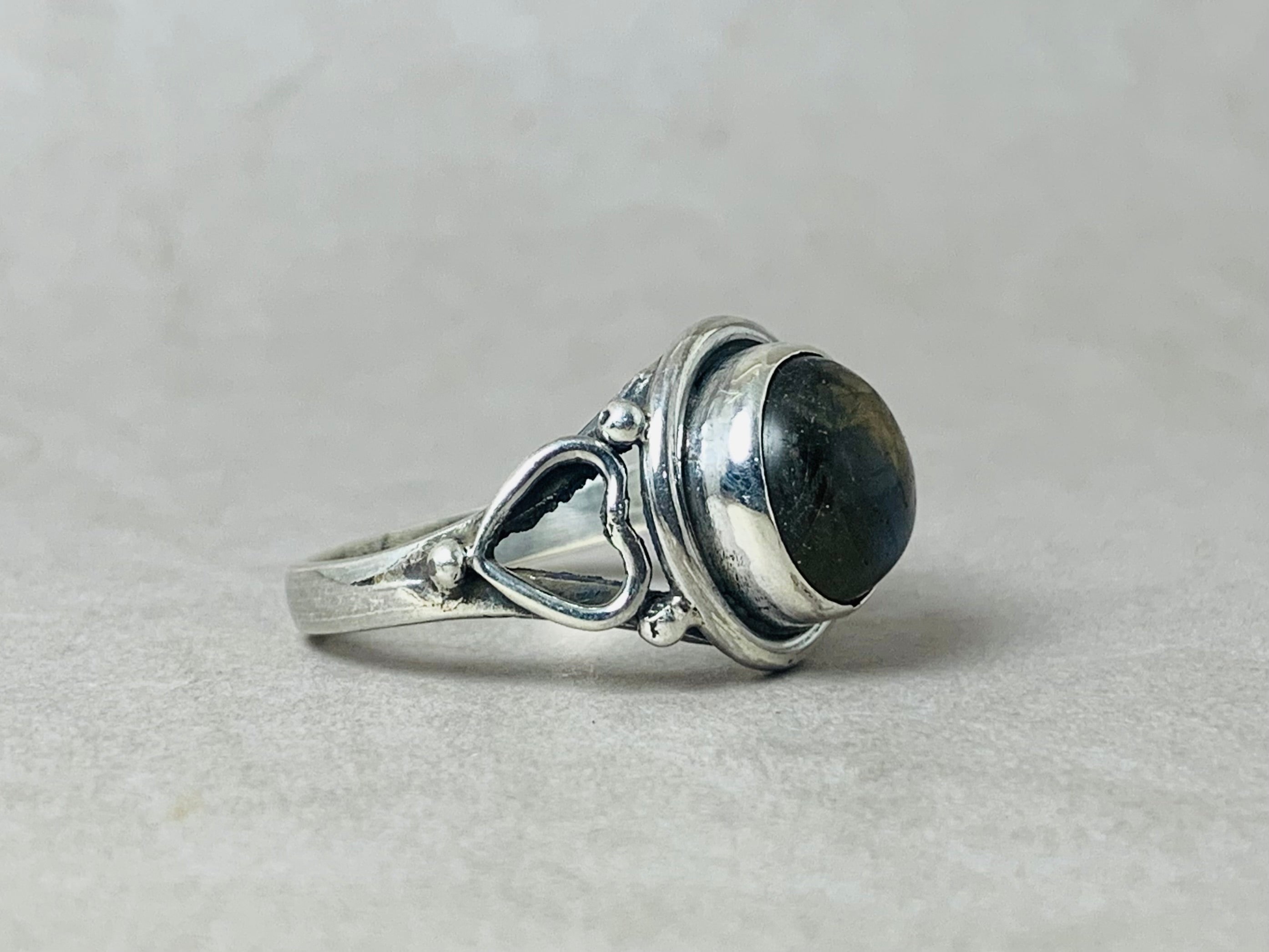 Natuurlijke Labradoriet Ring 925 Zilveren Ring Statement Ring Ronde Labradoriet Handgemaakt Item Ring voor Haar