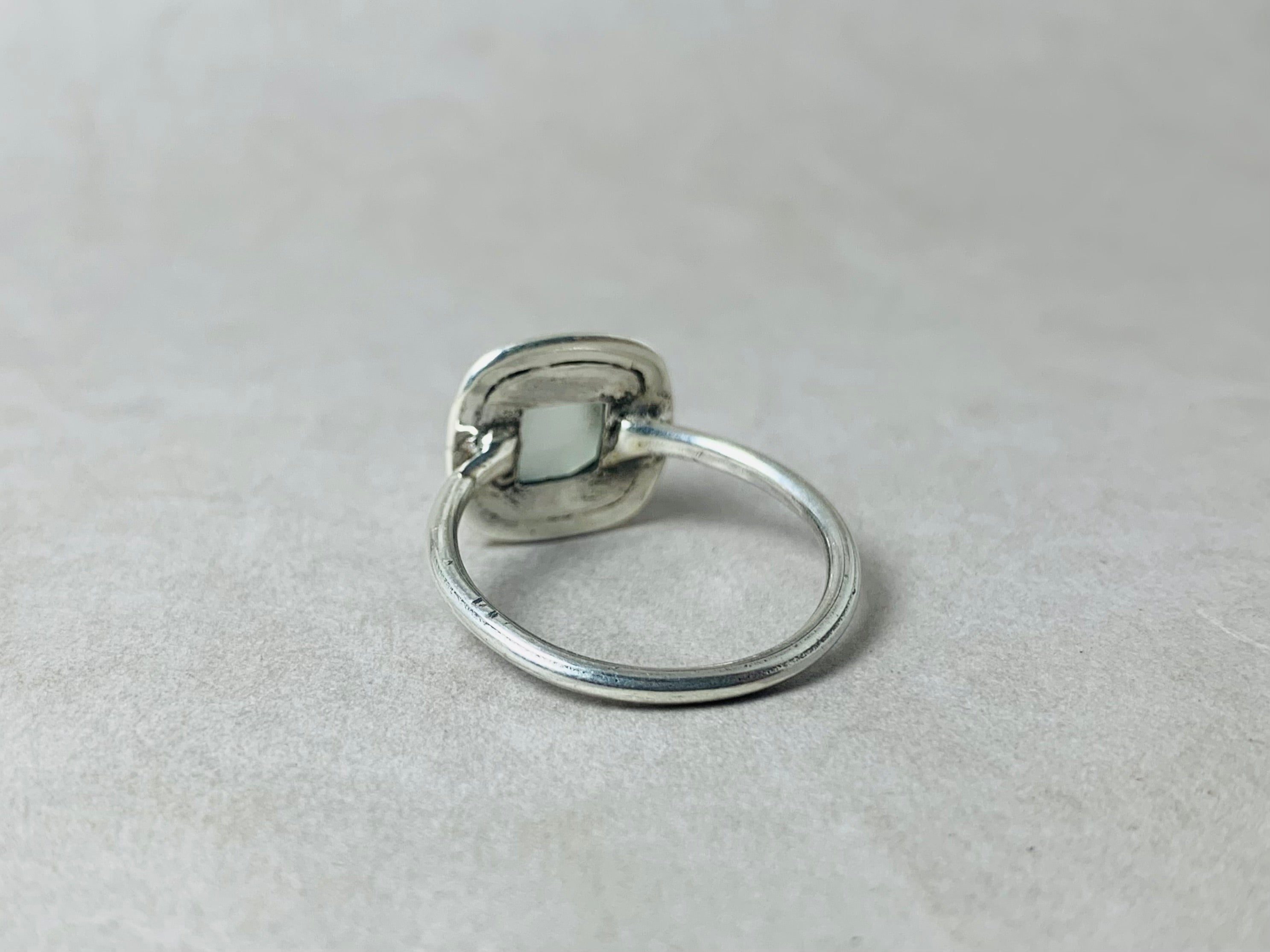 Aqua Chalcedon Ring 925 Silber Ring Geschliffener Aqua Chalcedon Minimalistischer Ring März Geburtsstein Handgemachter Stapelring Boho Ring