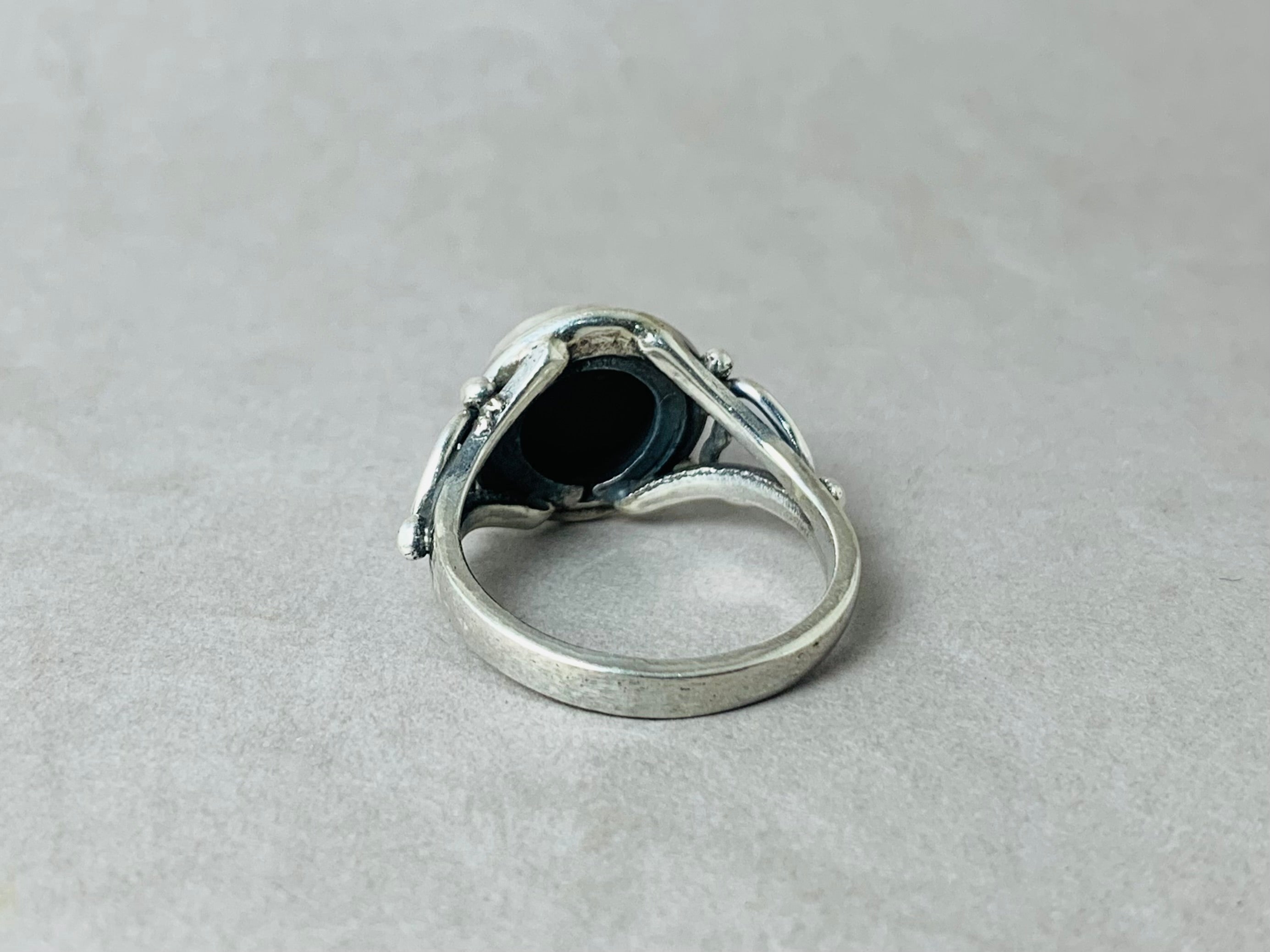 Runder Edelstein Malachit Ring 925 Silberring Versprechensring Statement Ring Handgemachter Ring Geschenkideen