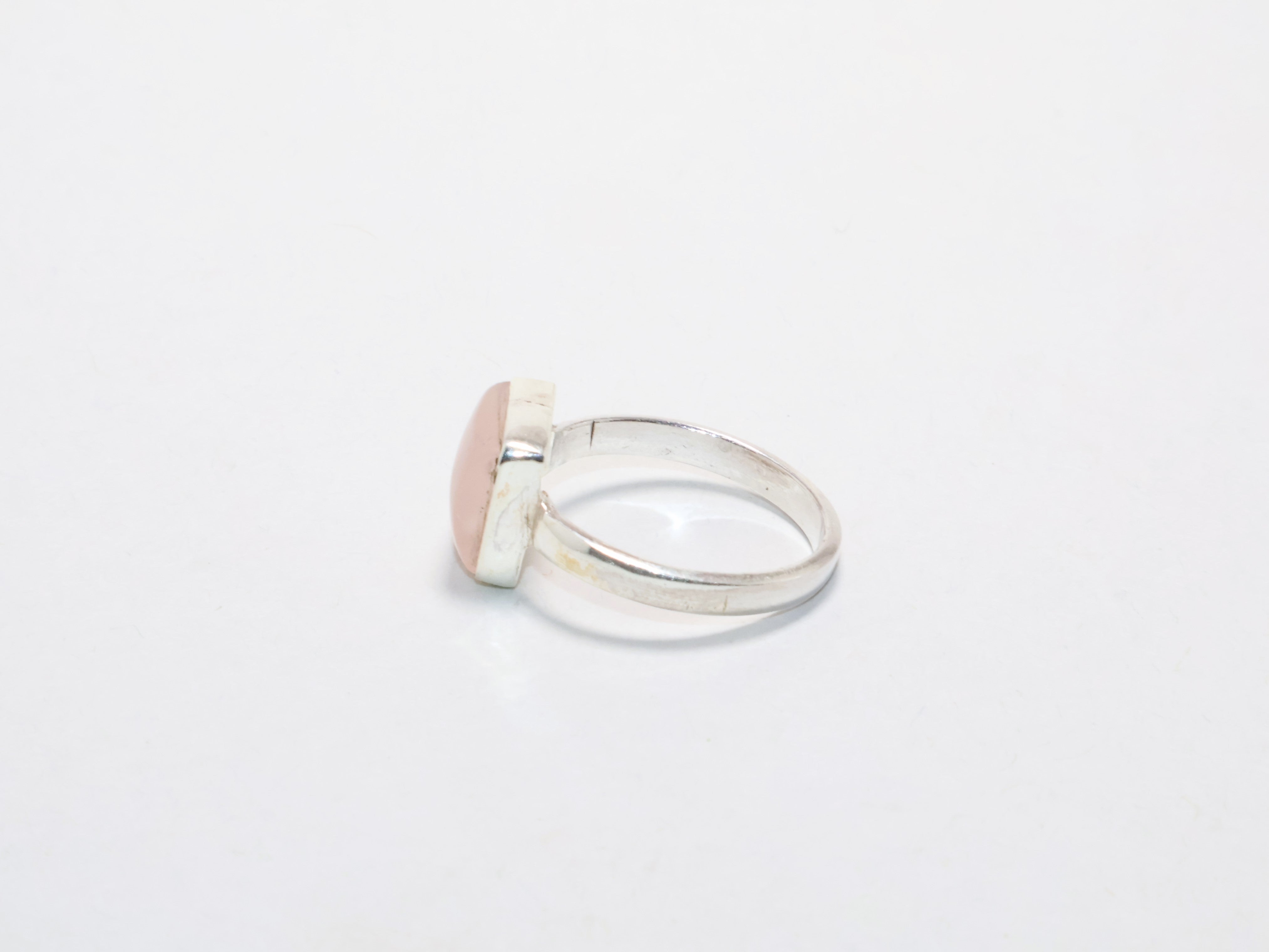 Rosenquarz Ring 925 Silber Ring Edelstein Ring Statement Ring Naturstein Ring Geschenk für sie