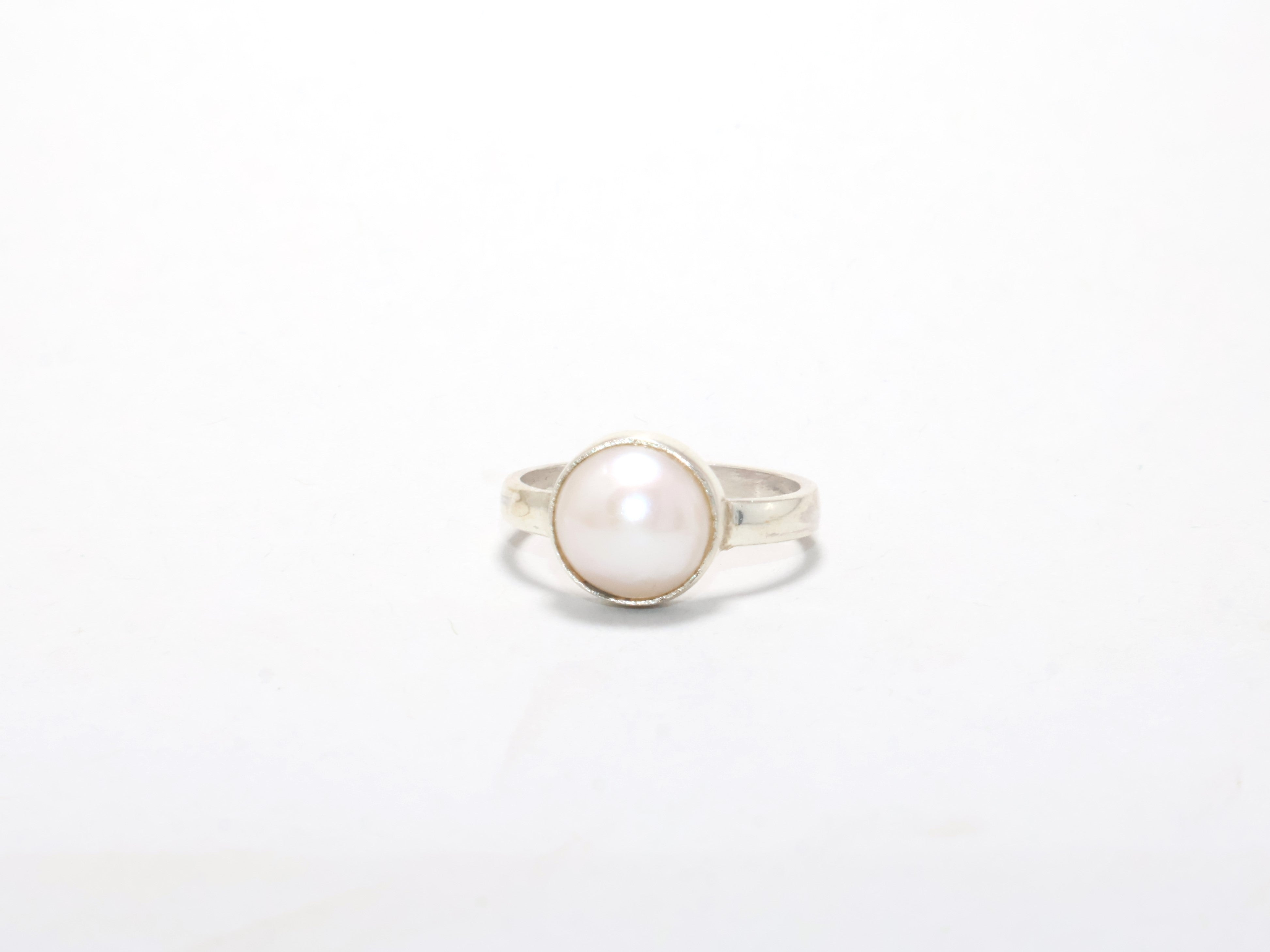 Silber Perle Minimalistischer Ring 925 Silberring Handgemachter Zarter Ring Alltagsring Geschenk für Sie Damenring Stapelring