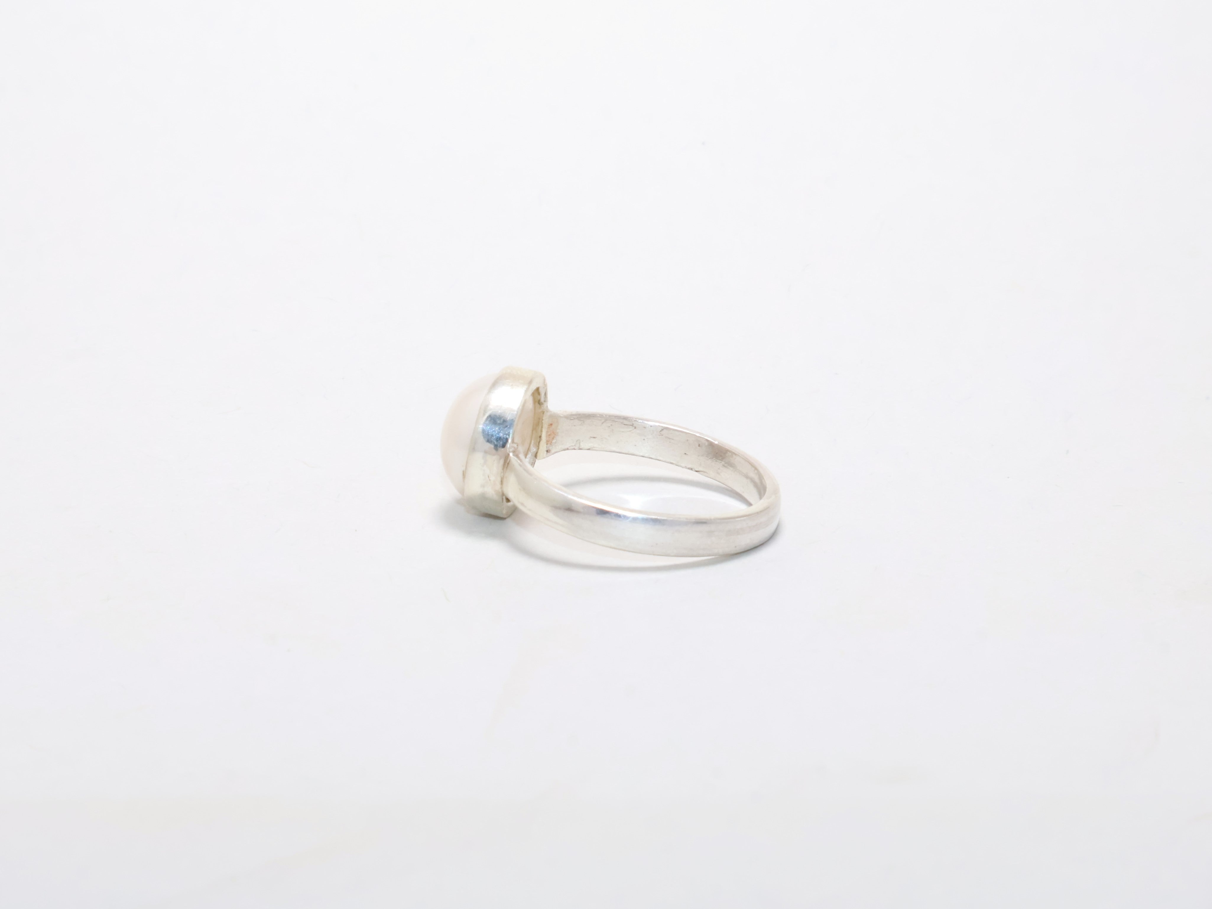 Silber Perle Minimalistischer Ring 925 Silberring Handgemachter Zarter Ring Alltagsring Geschenk für Sie Damenring Stapelring
