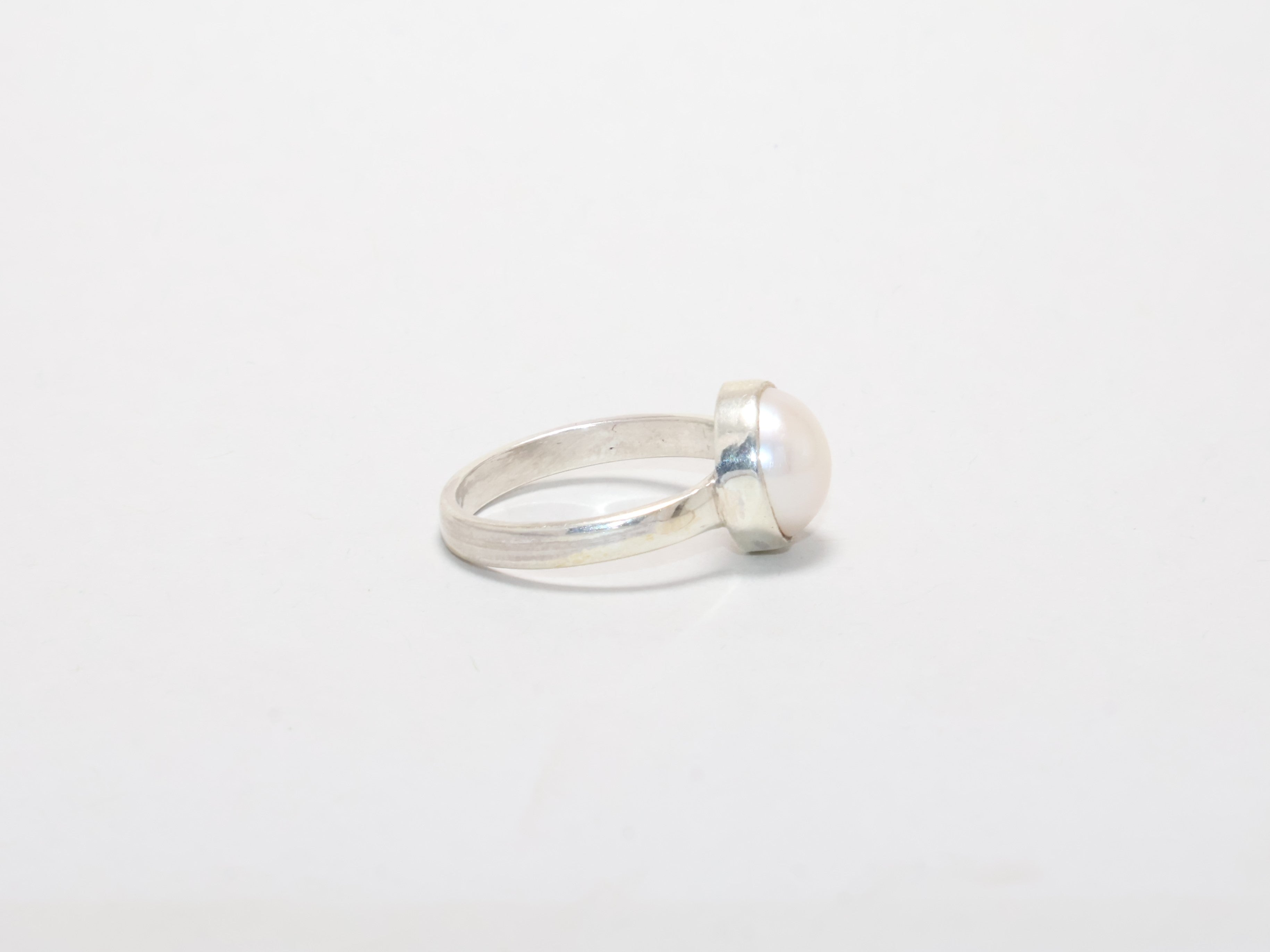 Silber Perle Minimalistischer Ring 925 Silberring Handgemachter Zarter Ring Alltagsring Geschenk für Sie Damenring Stapelring