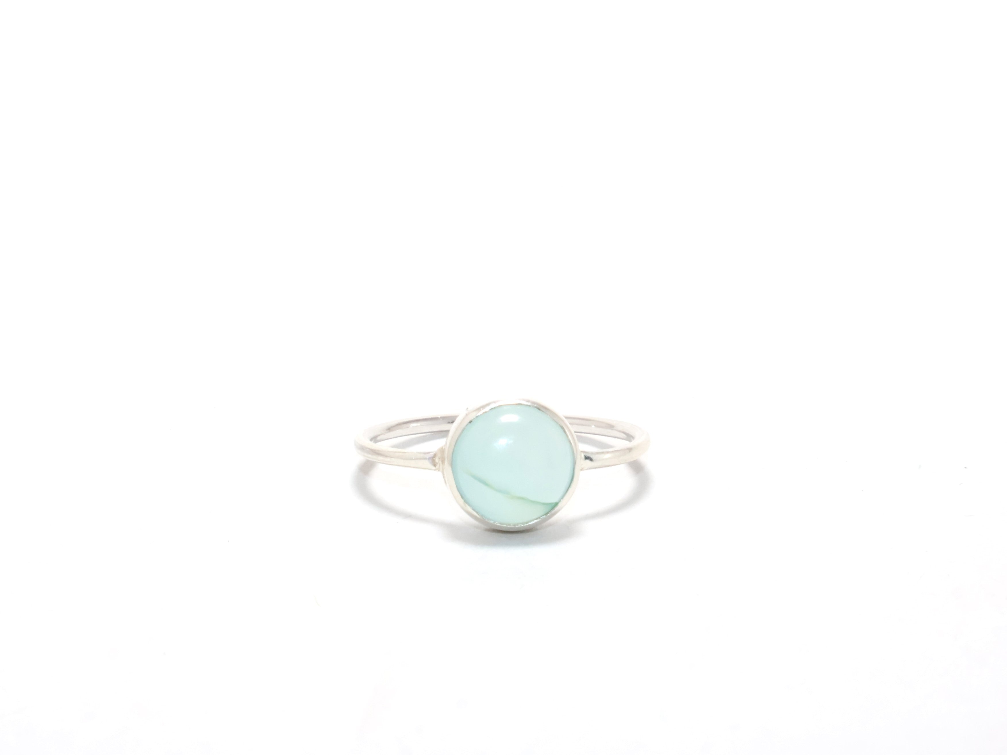 Aquachrysoprase Ring Minimalistische Ring 925 Zilveren Ring Handgemaakte Sierlijke Ring Dagelijkse Ring Damesring Stapelring