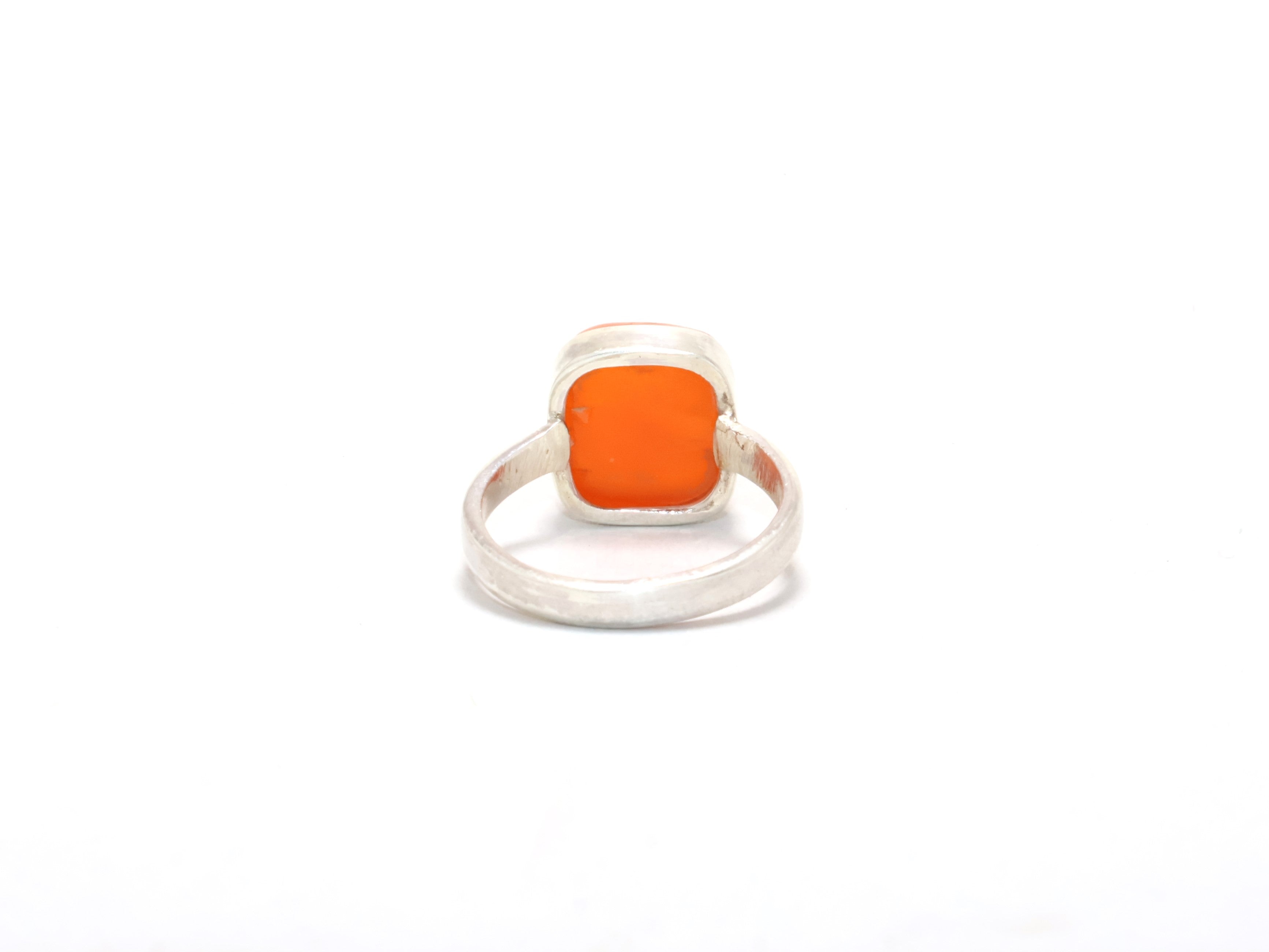 Echter Oranger Karneol Edelsteinring 925 Sterling Silber Alltagsring Stapelring
