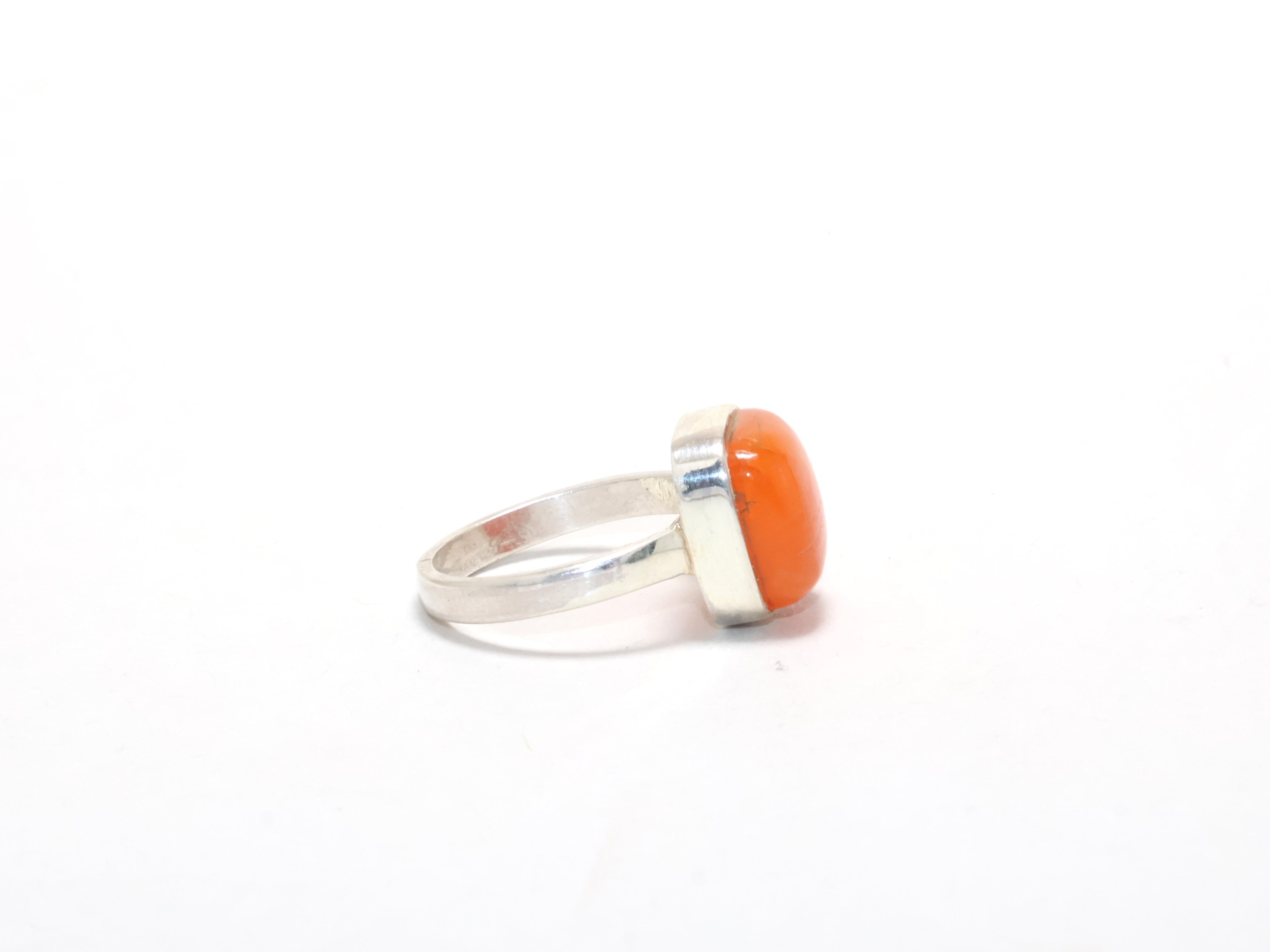 Echter Oranger Karneol Edelsteinring 925 Sterling Silber Alltagsring Stapelring