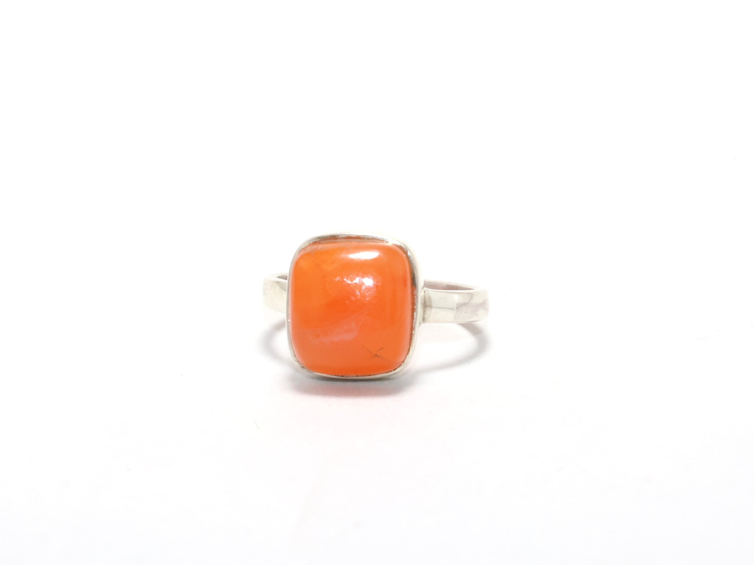 Echter Oranger Karneol Edelsteinring 925 Sterling Silber Alltagsring Stapelring