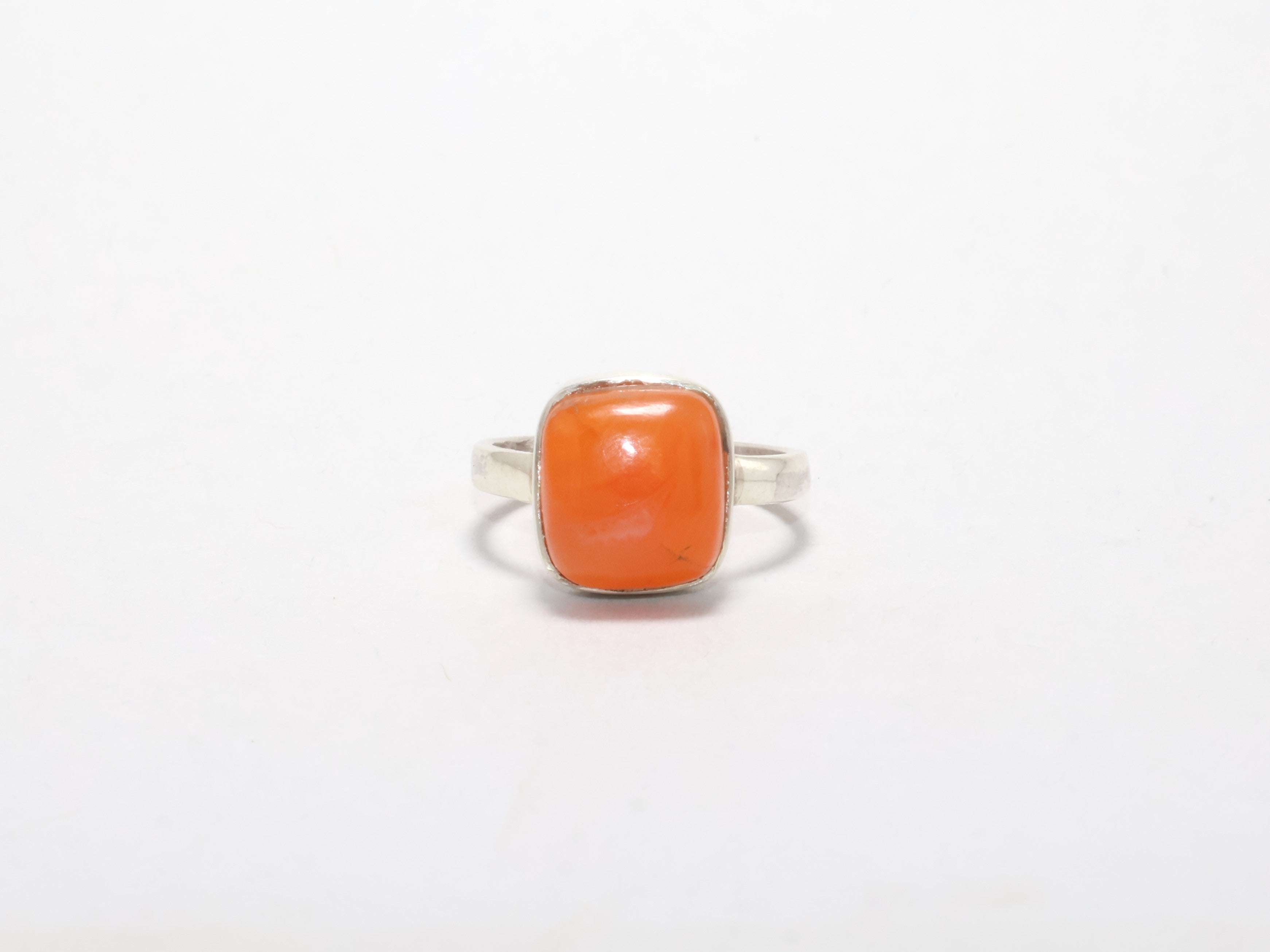 Echter Oranger Karneol Edelsteinring 925 Sterling Silber Alltagsring Stapelring