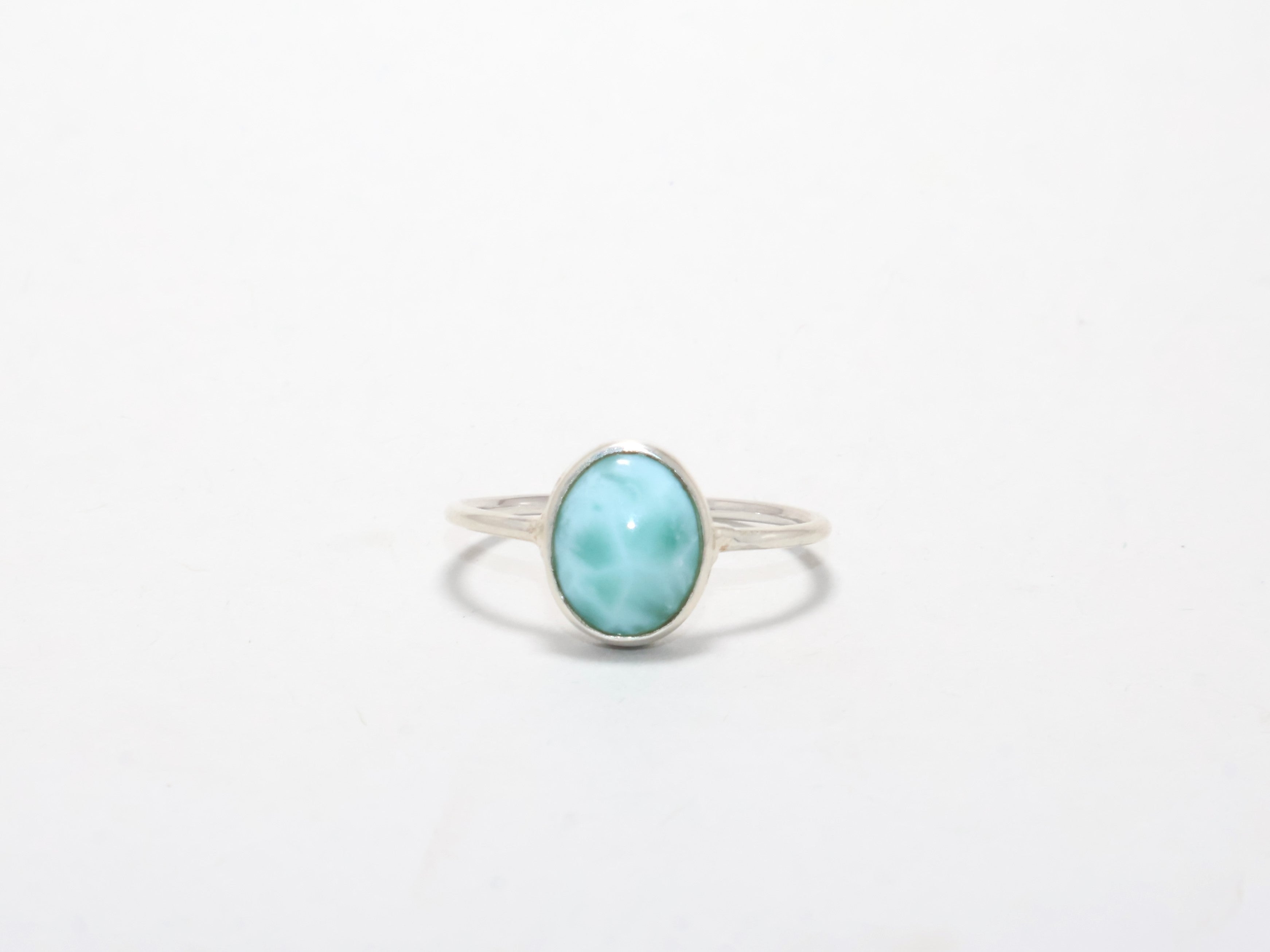 Blauer Larimar Edelstein Ring Damen Ring Geschenk für Sie Stapelring 925 Sterling Silber