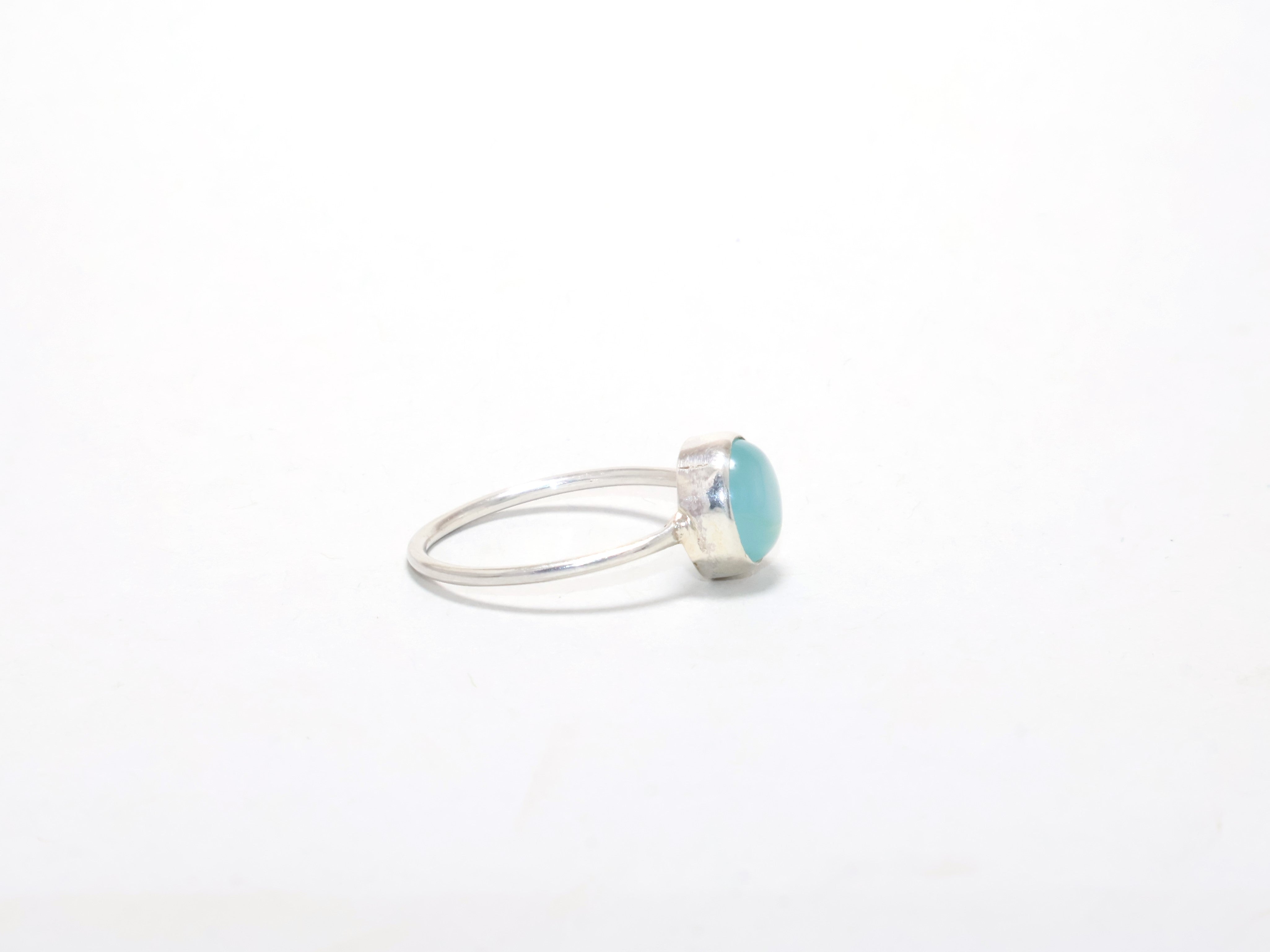 Blauer Larimar Edelstein Ring Damen Ring Geschenk für Sie Stapelring 925 Sterling Silber