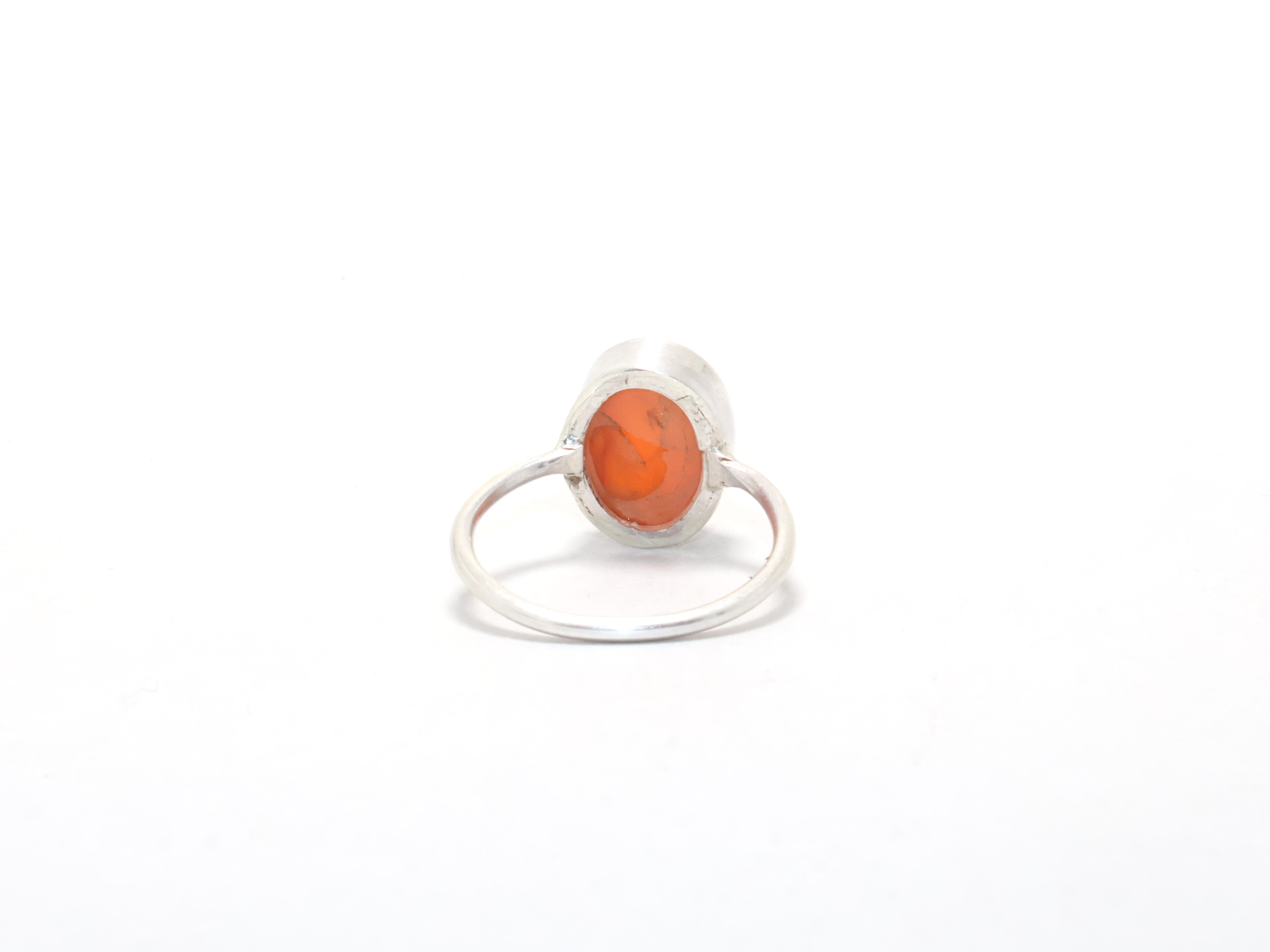 Natürlicher ovaler oranger Karneol-Edelsteinring 925 Sterling Silber Alltagsring Stapelring
