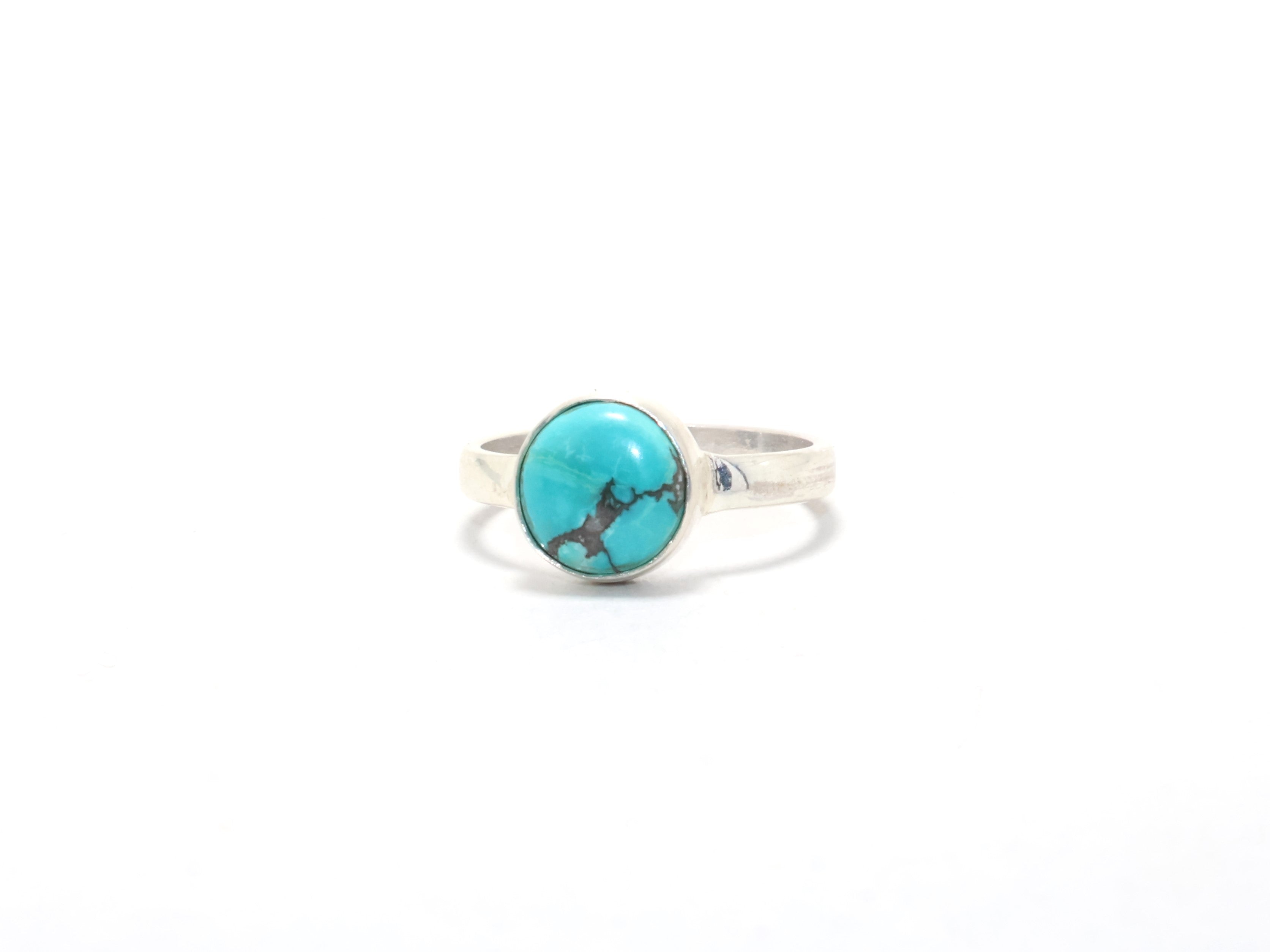 Grüner Türkis Edelsteinring Damenschmuck 925 Sterling Silber Handgemachter Ring Alltagsring Stapelring