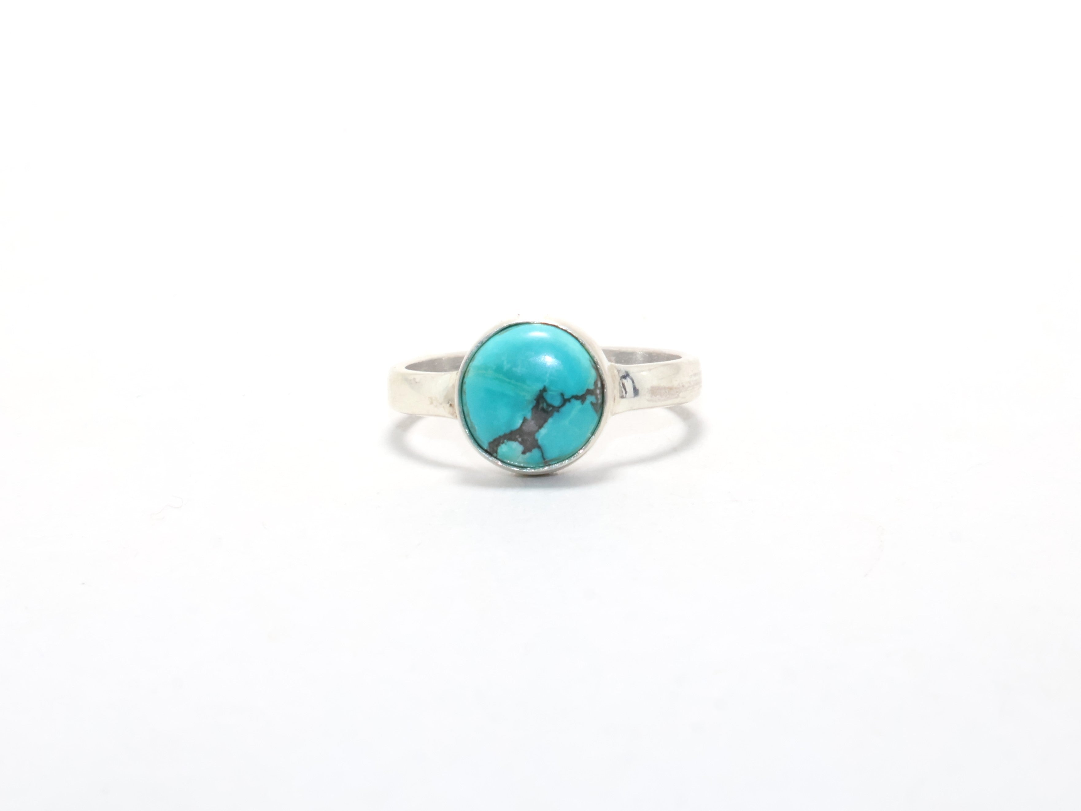 Grüner Türkis Edelsteinring Damenschmuck 925 Sterling Silber Handgemachter Ring Alltagsring Stapelring