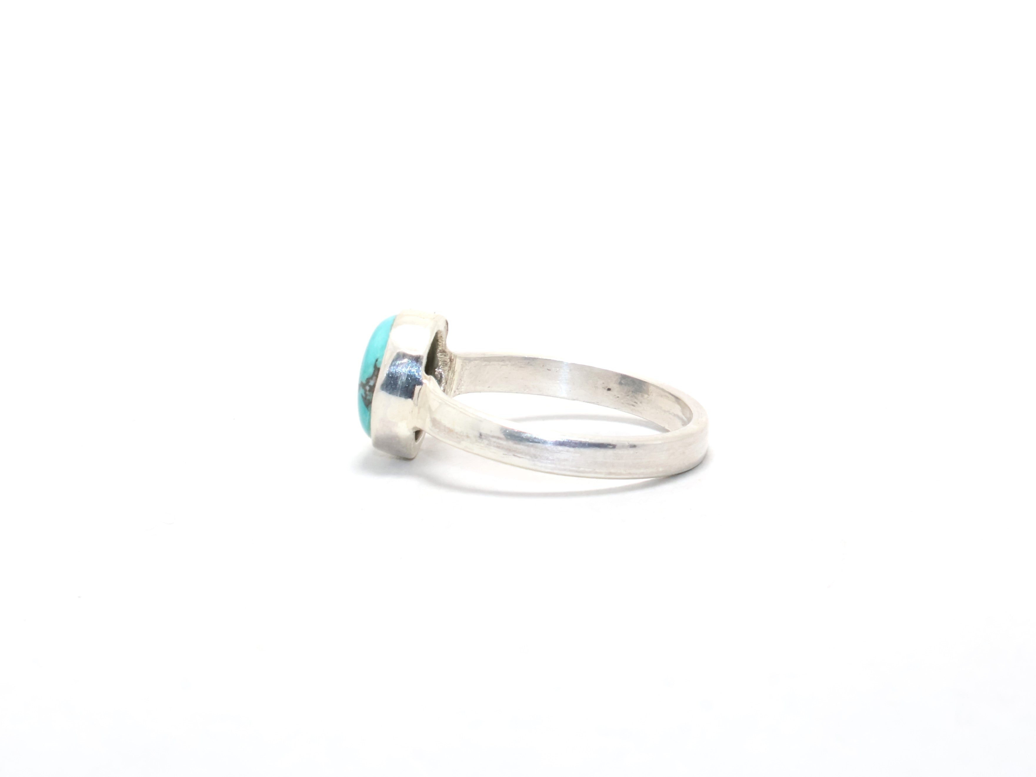 Grüner Türkis Edelsteinring Damenschmuck 925 Sterling Silber Handgemachter Ring Alltagsring Stapelring