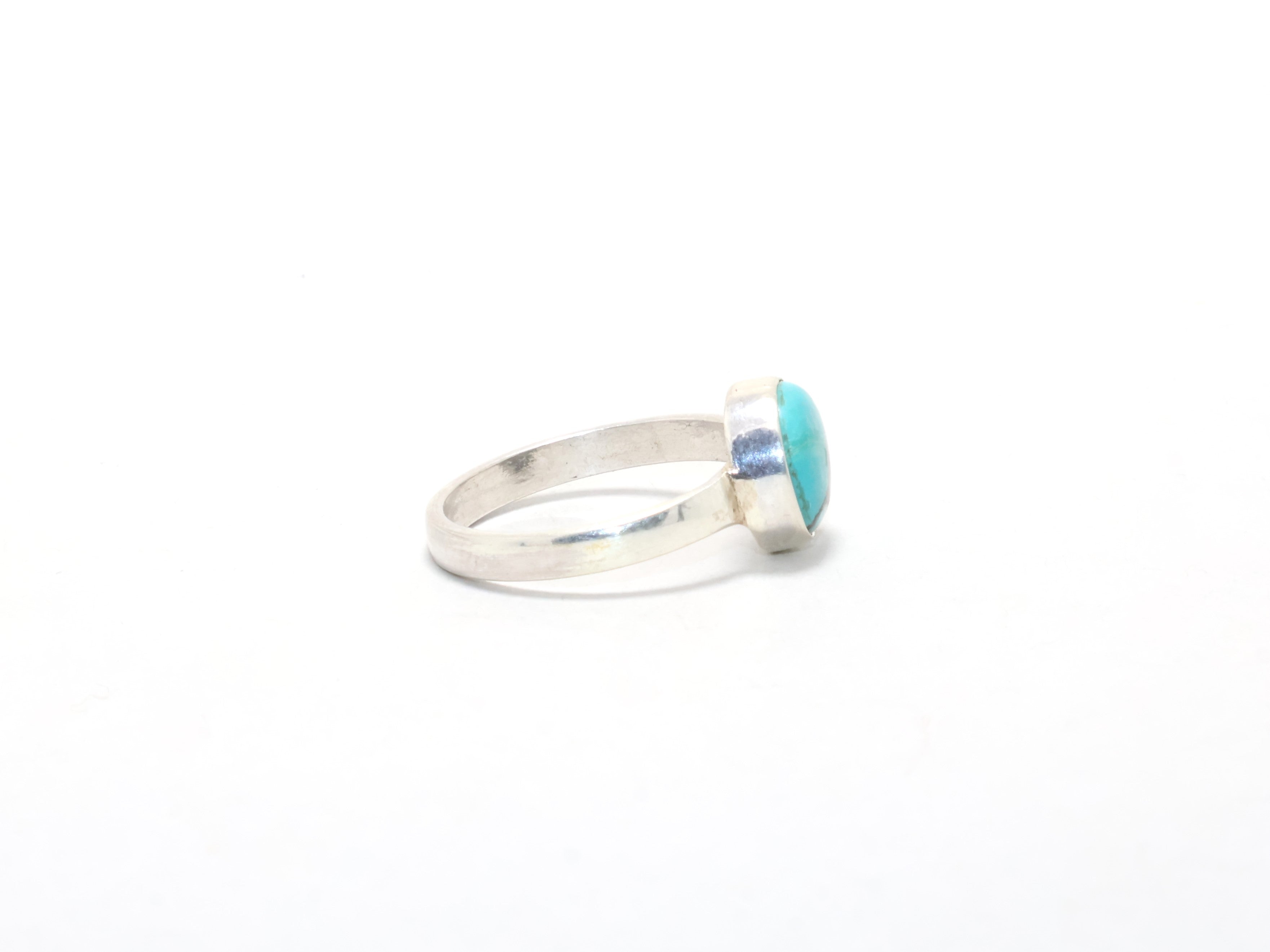 Grüner Türkis Edelsteinring Damenschmuck 925 Sterling Silber Handgemachter Ring Alltagsring Stapelring