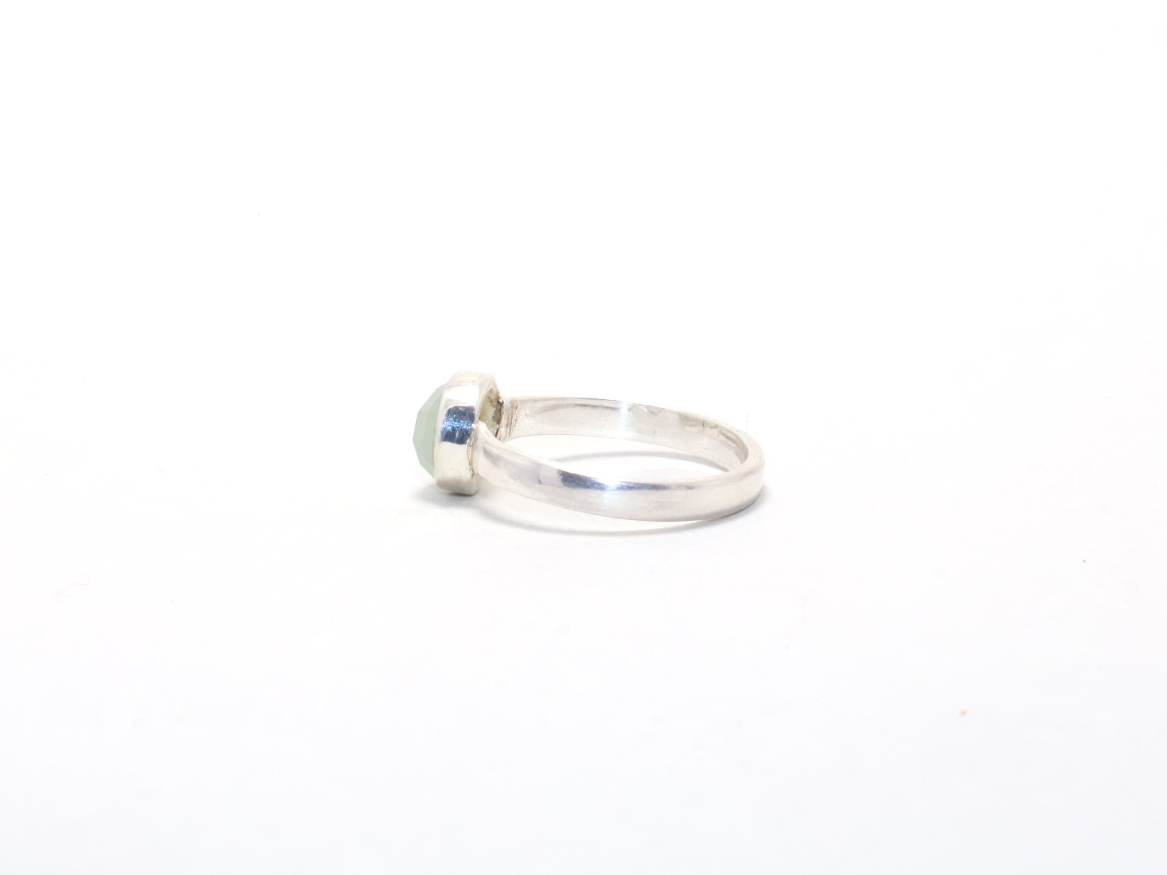 Geschliffener Aqua Chalcedon Ring 925 Sterling Silber Versprechensring Freundschaftsring Damenring Einzigartiger Ring Geschenk für sie Handgemachter Ring