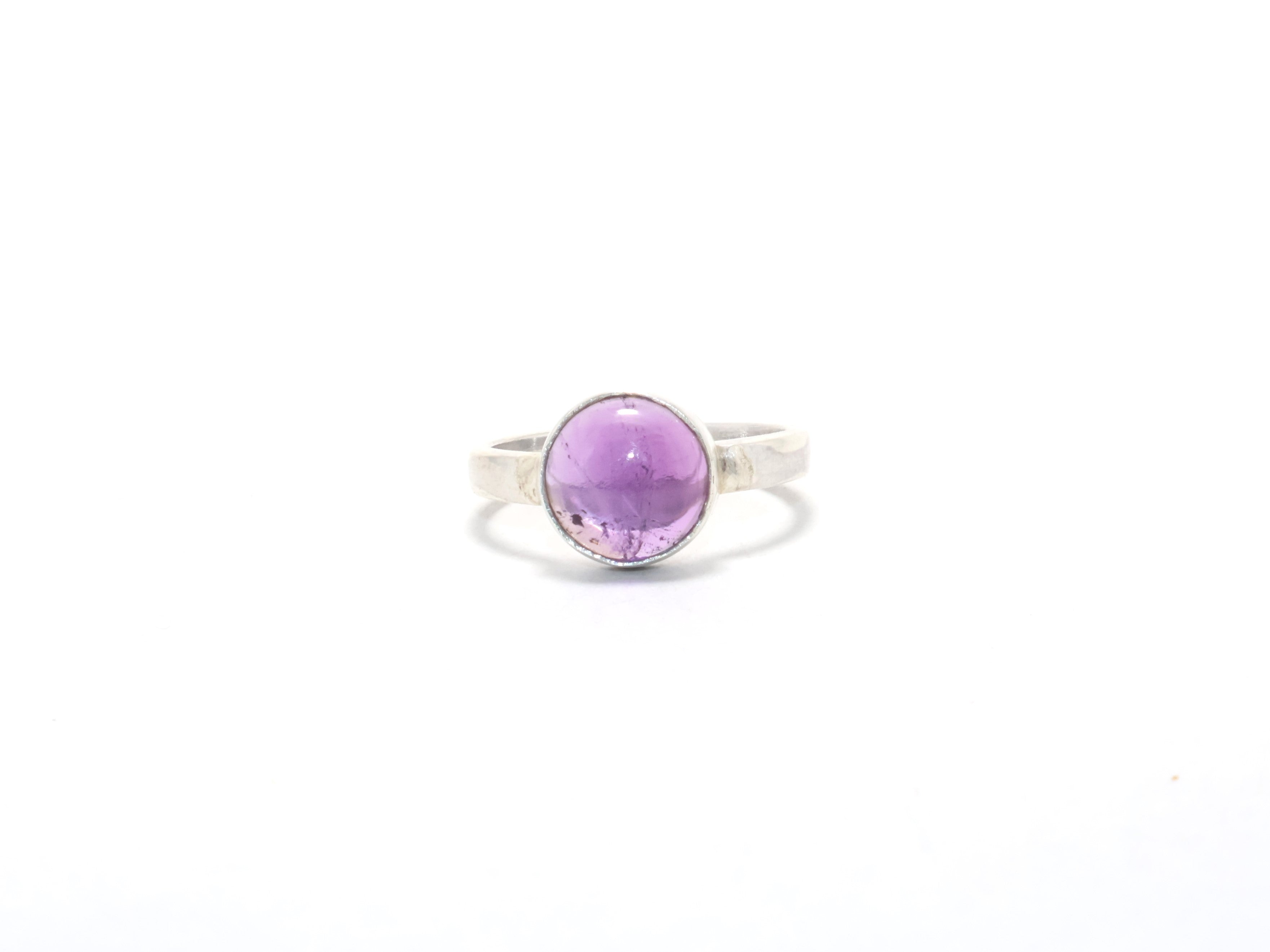 Amethyst Ring Stapelring Lila Stein Handgemachter Ring Geburtssteinring 925 Sterling Silber Ring