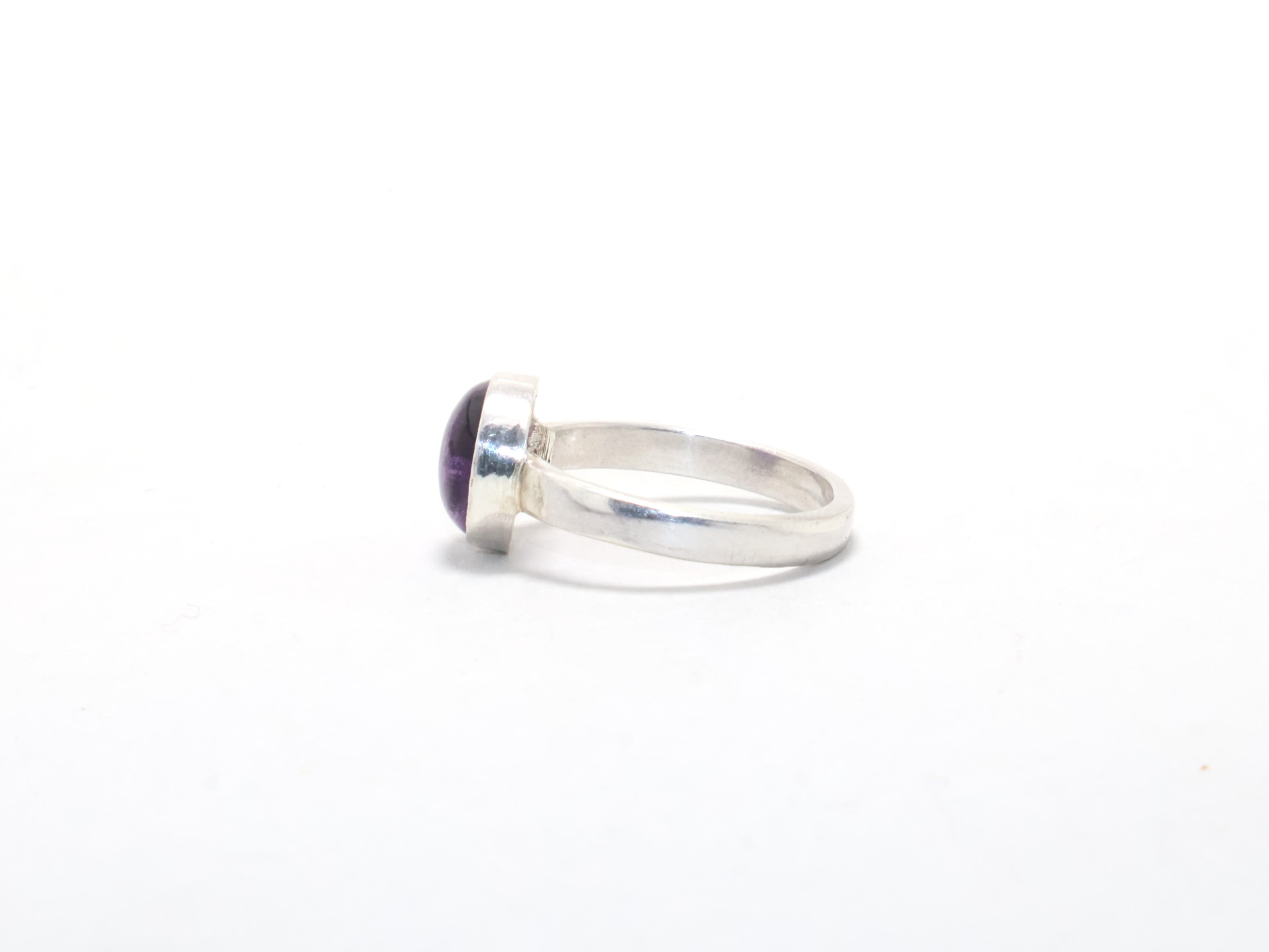 Amethyst Ring Stapelring Lila Stein Handgemachter Ring Geburtssteinring 925 Sterling Silber Ring