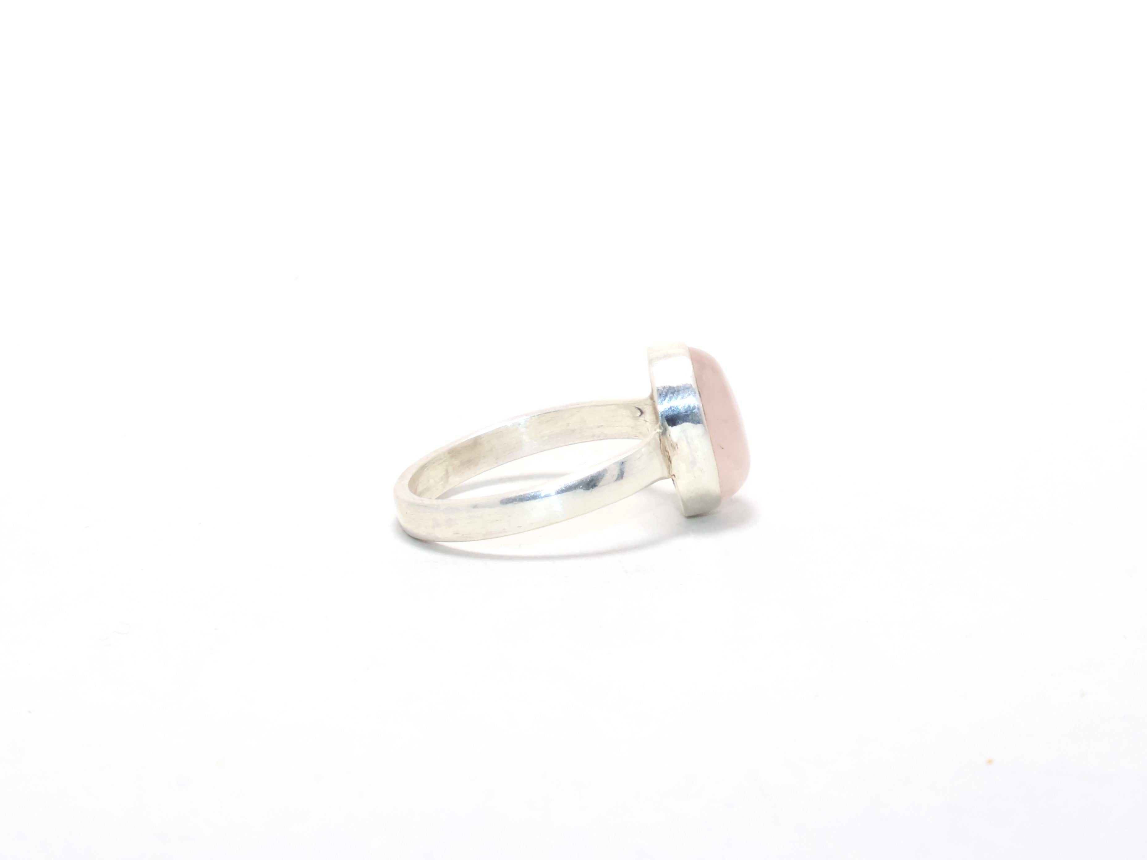 Rosenquarz-Ring Handgemachter Ring Stapelring Geschenk Geburtssteinring Verlobungsring Rosa Stein Geschenk für Mama