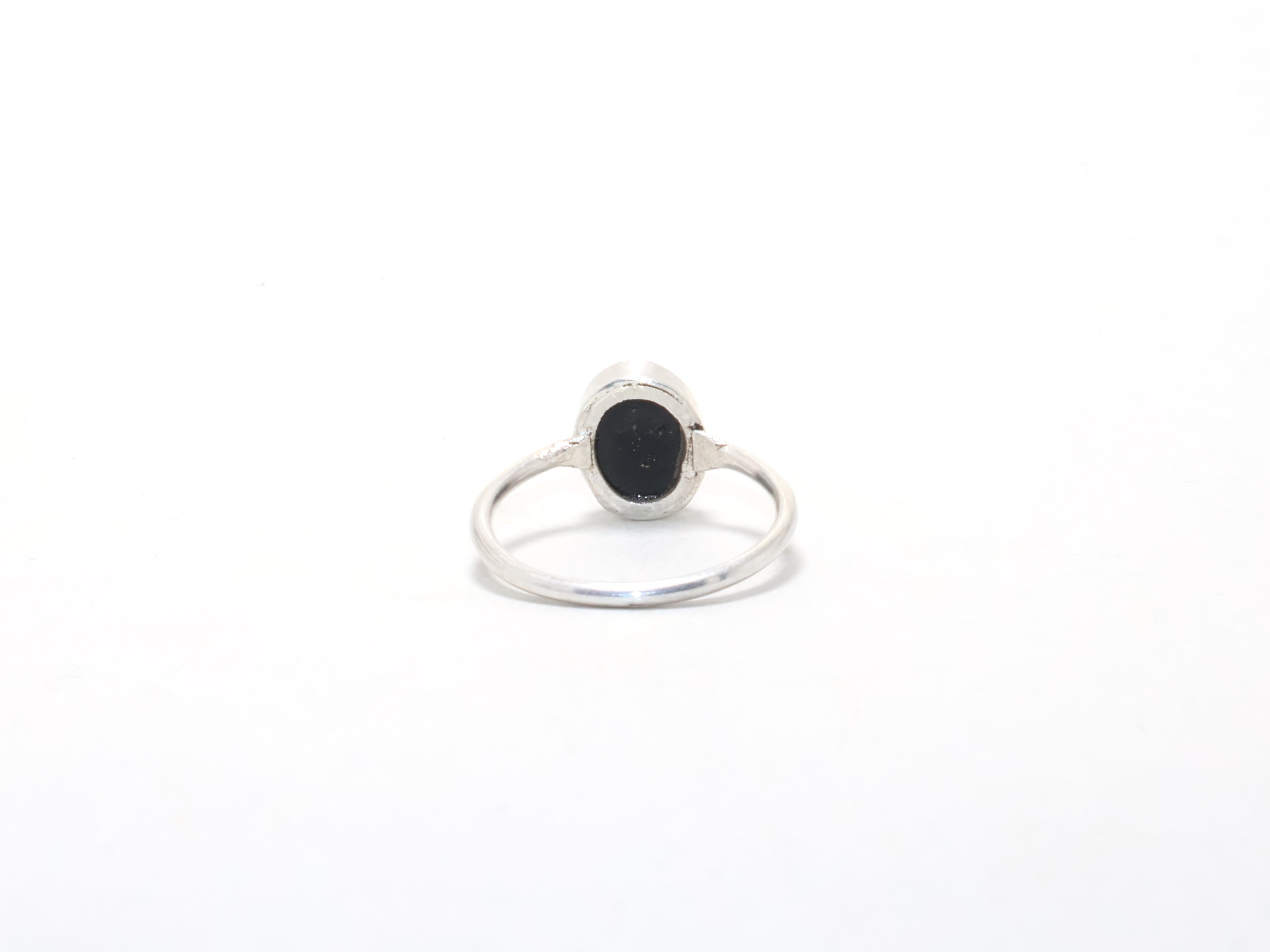 Schwarzer Onyx Ring Handgemachter Ring Versprechensring Damenring Geschenk für Sie Boho Ring Stapelring Einzigartiges Geschenk