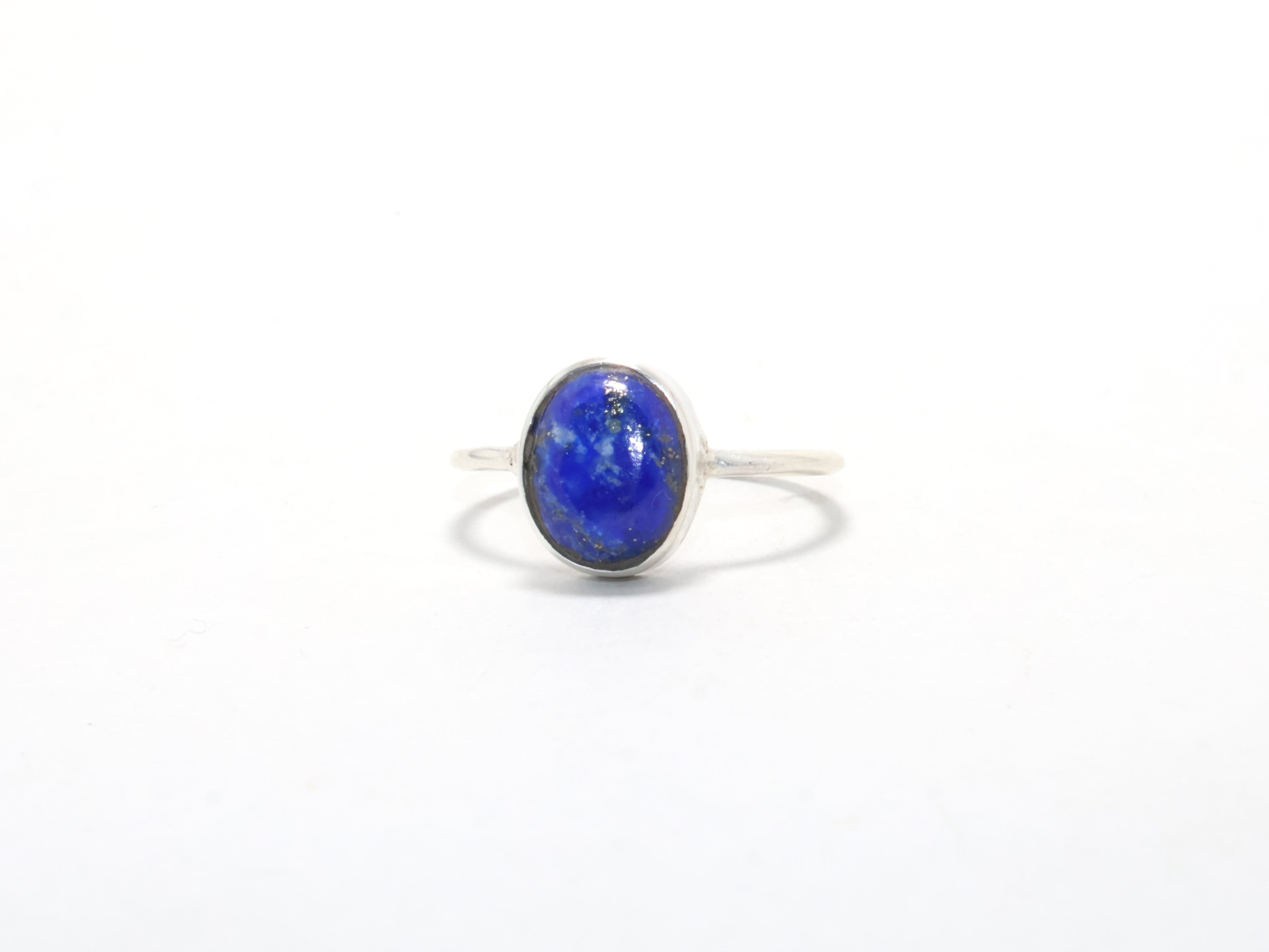 Lapislazuli-Ring Versprechensring Handgefertigter Ring 925 Sterling Silber Stapelring Damen Boho Ring