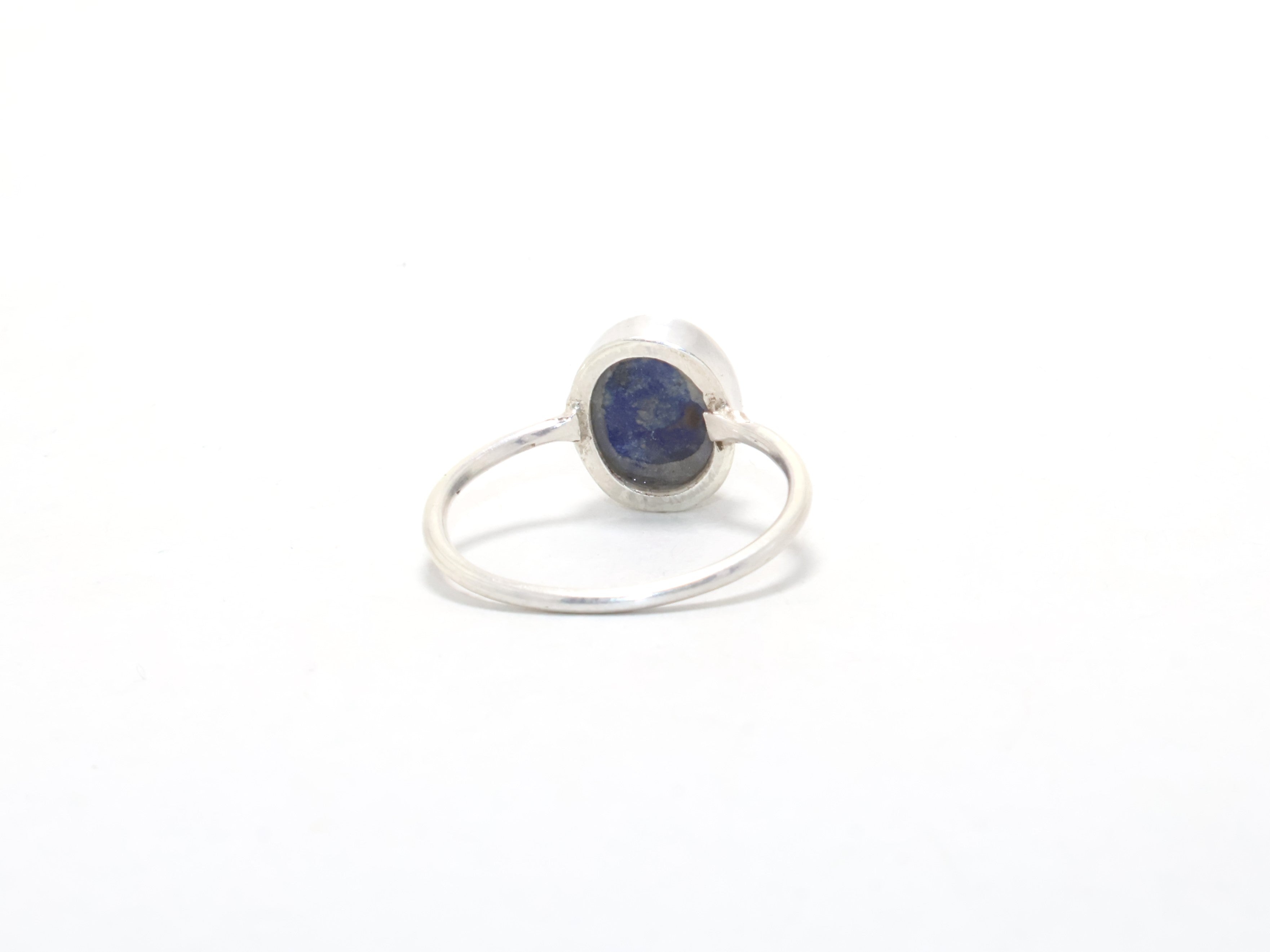 Lapislazuli-Ring Versprechensring Handgefertigter Ring 925 Sterling Silber Stapelring Damen Boho Ring