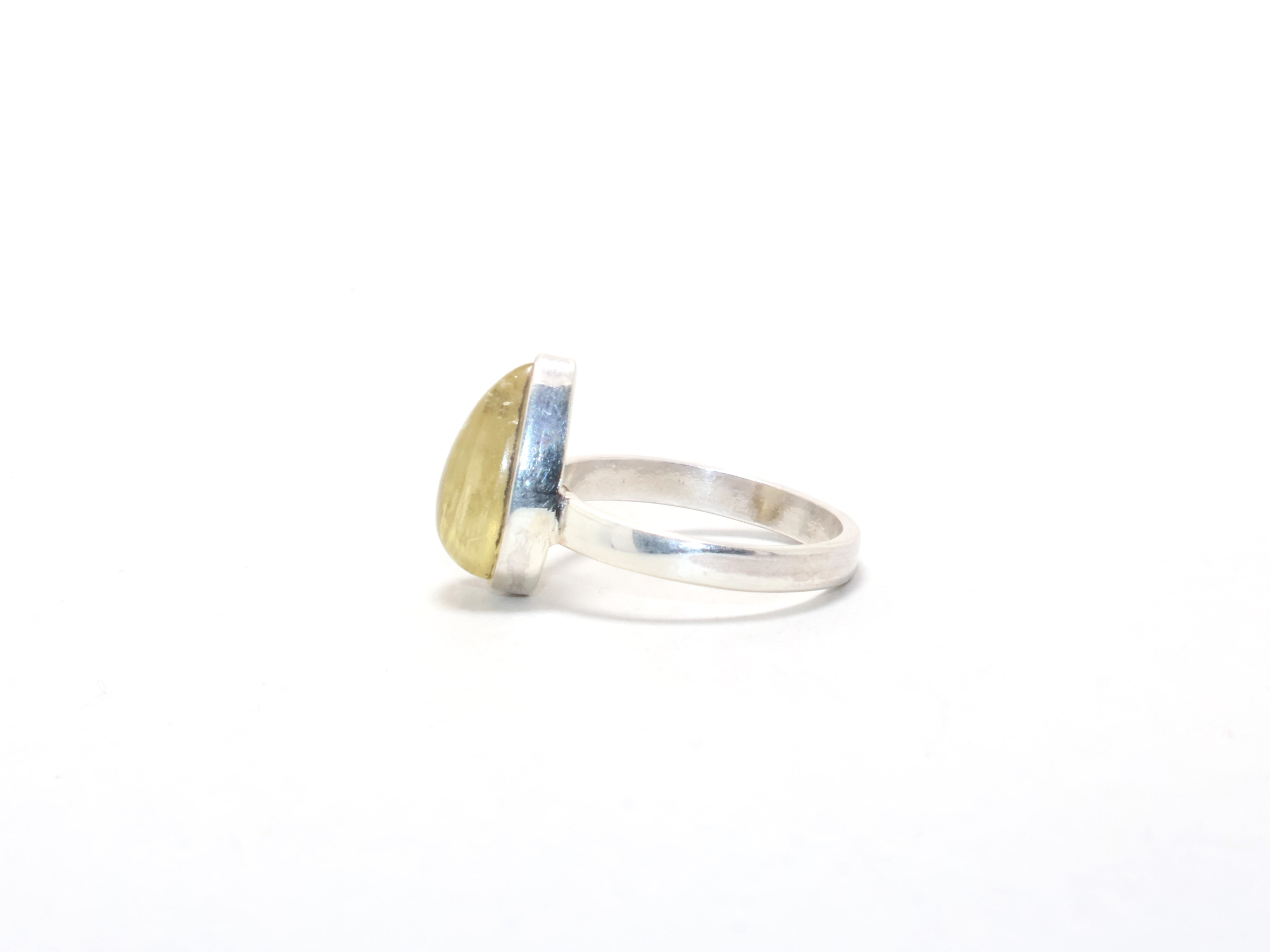 Zitronenquarz-Ring, Stapelring, Verlobungsring, Geburtssteinring, Geschenk, Damenring, 925er Sterling Silber, handgefertigter Ring