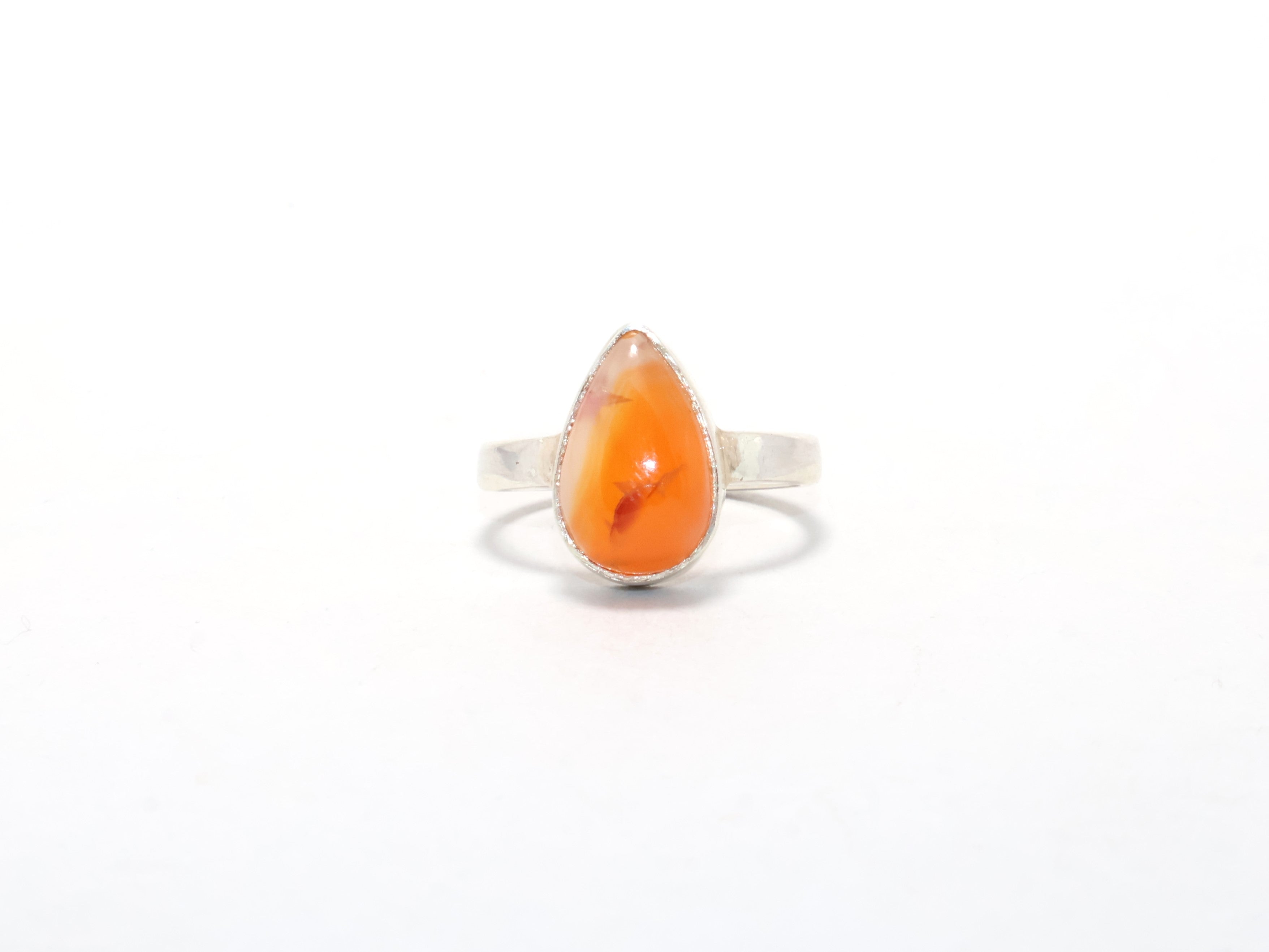 Karneol Ring 925 Sterling Silber Handgemachter Ring Geschenk für sie Damenring Freundschaftsring Oranger Stein Ring