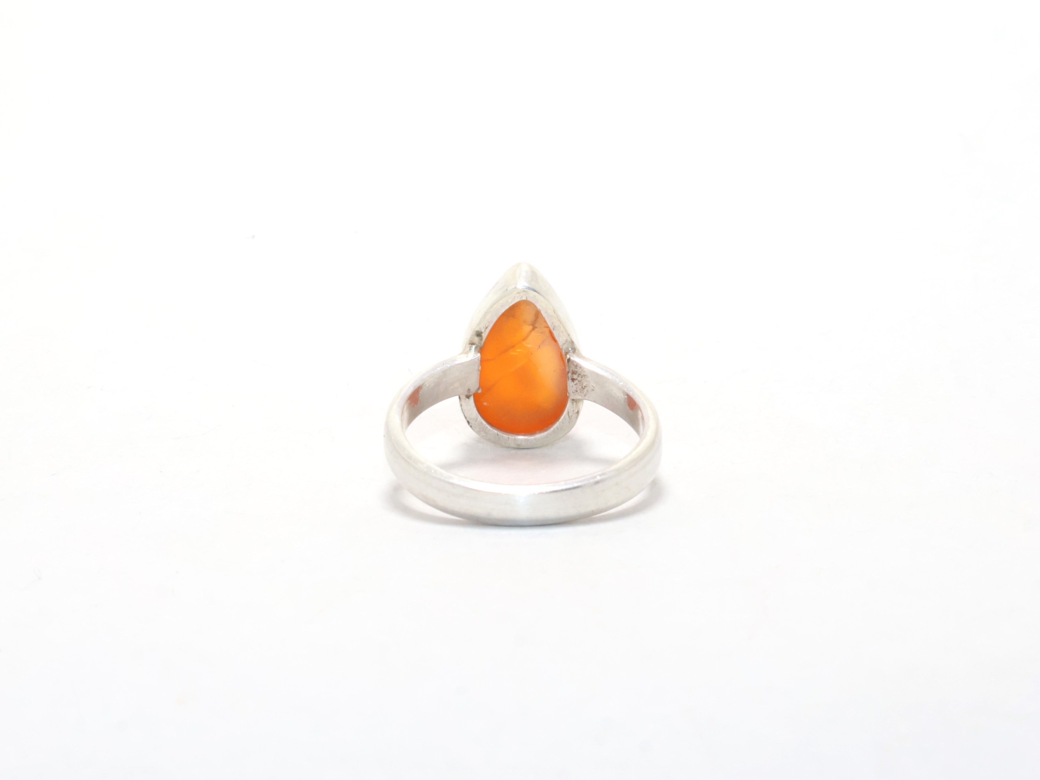 Karneol Ring 925 Sterling Silber Handgemachter Ring Geschenk für sie Damenring Freundschaftsring Oranger Stein Ring