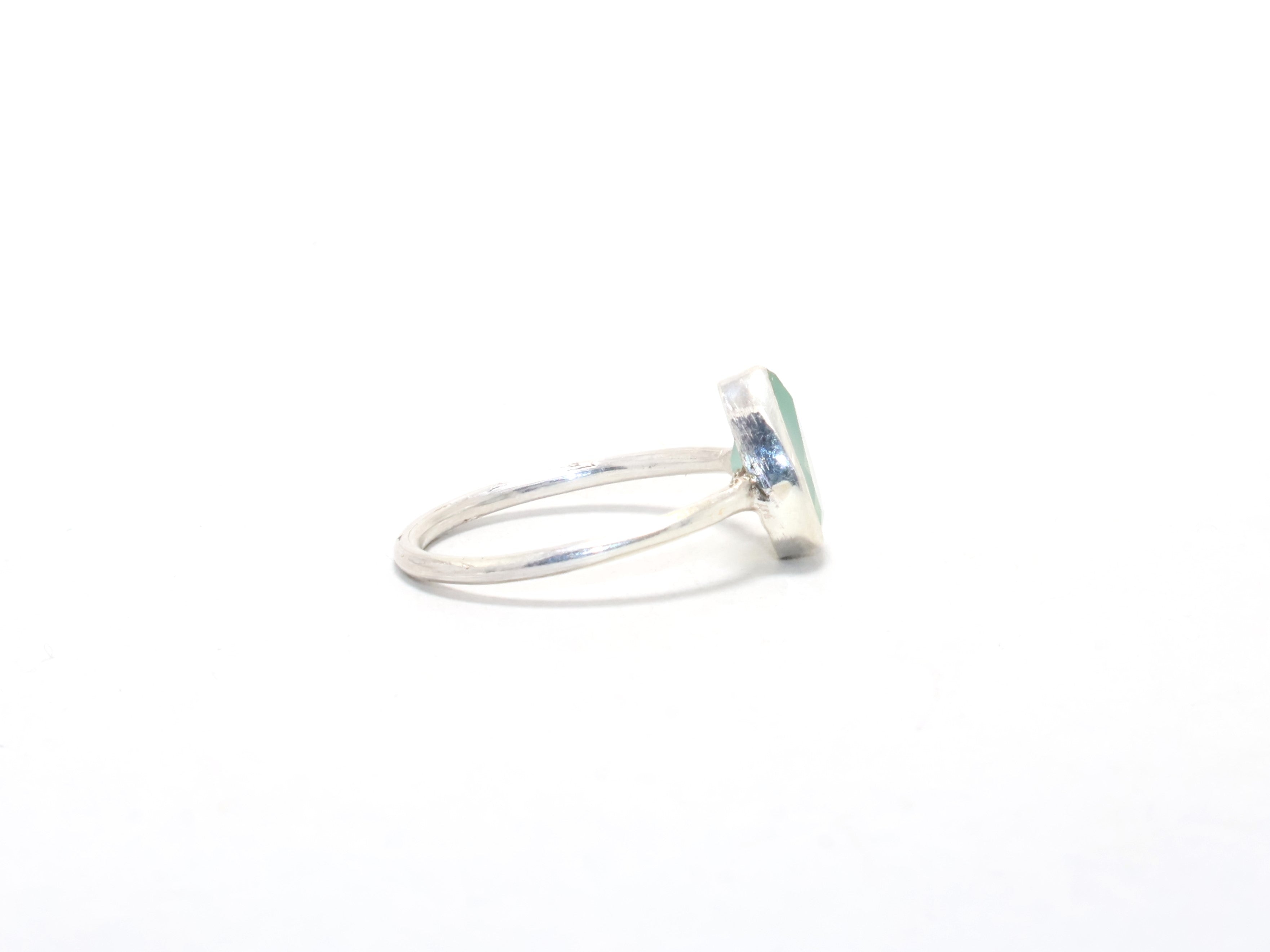 Cut Aqua Chalcedony Ring Women Jewelry Birthday Gift Friendship Gift 925 Sterling Silver Handmade Ring Genuine Ring Gift For Her