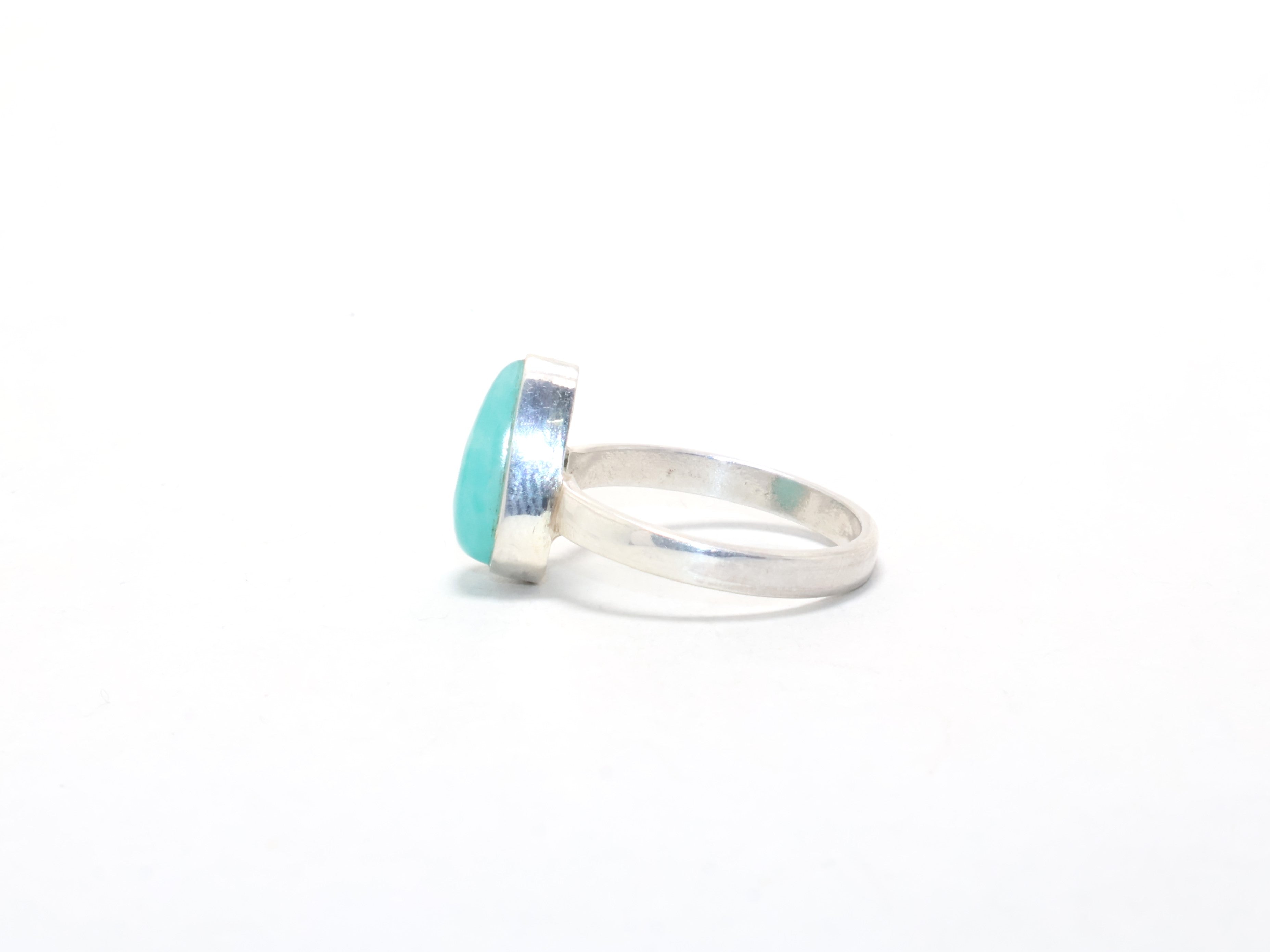 Amazonit-Ring Handgemachter Stapelring Geburtssteinring Geschenkartikel 925er Sterlingsilber