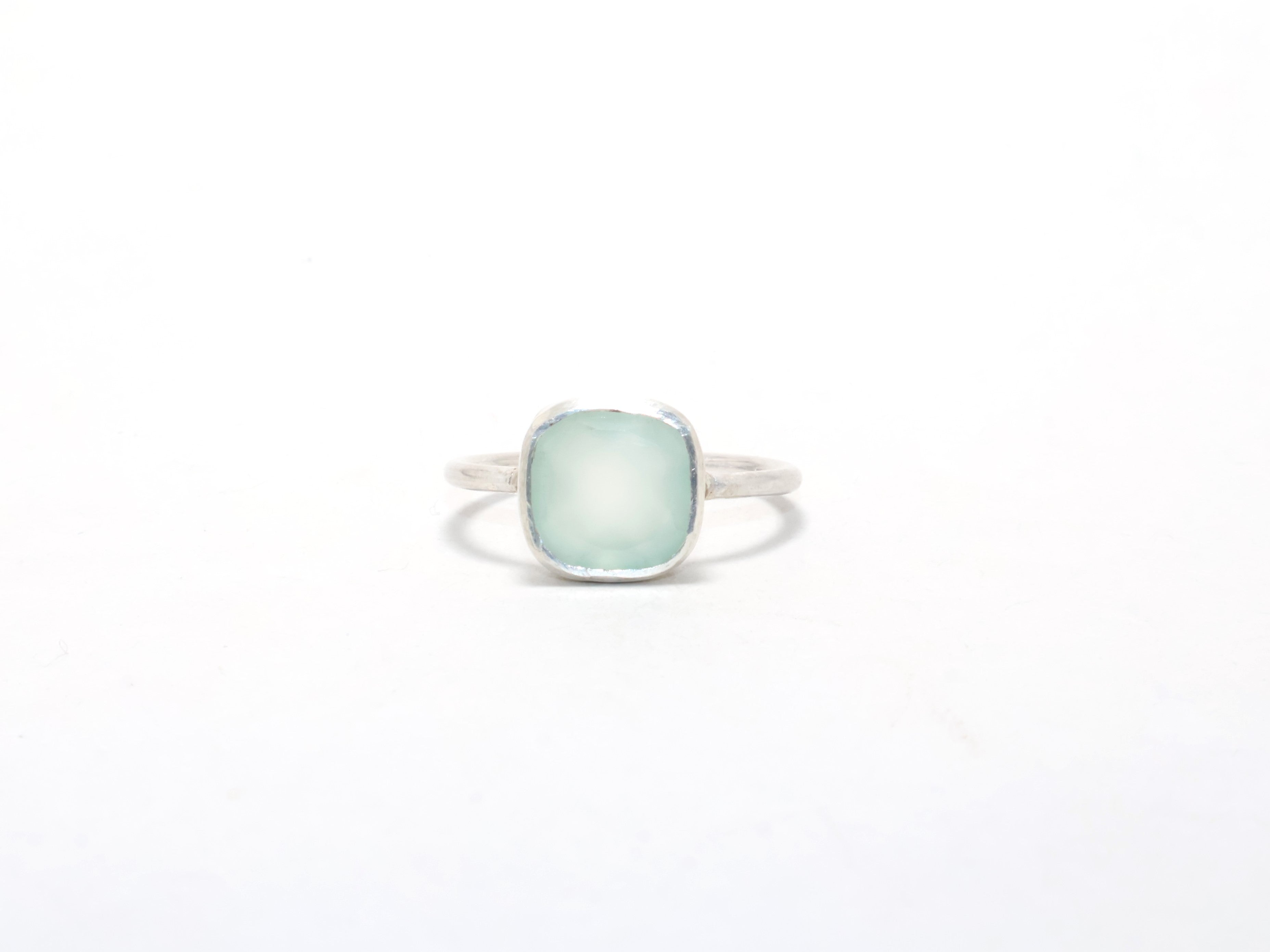 Cut Aqua Chalcedony Ring Promise Ring Gift Item Handmade Ring Genuine Ring Gift For Her Sterling Silver Stacking Ring