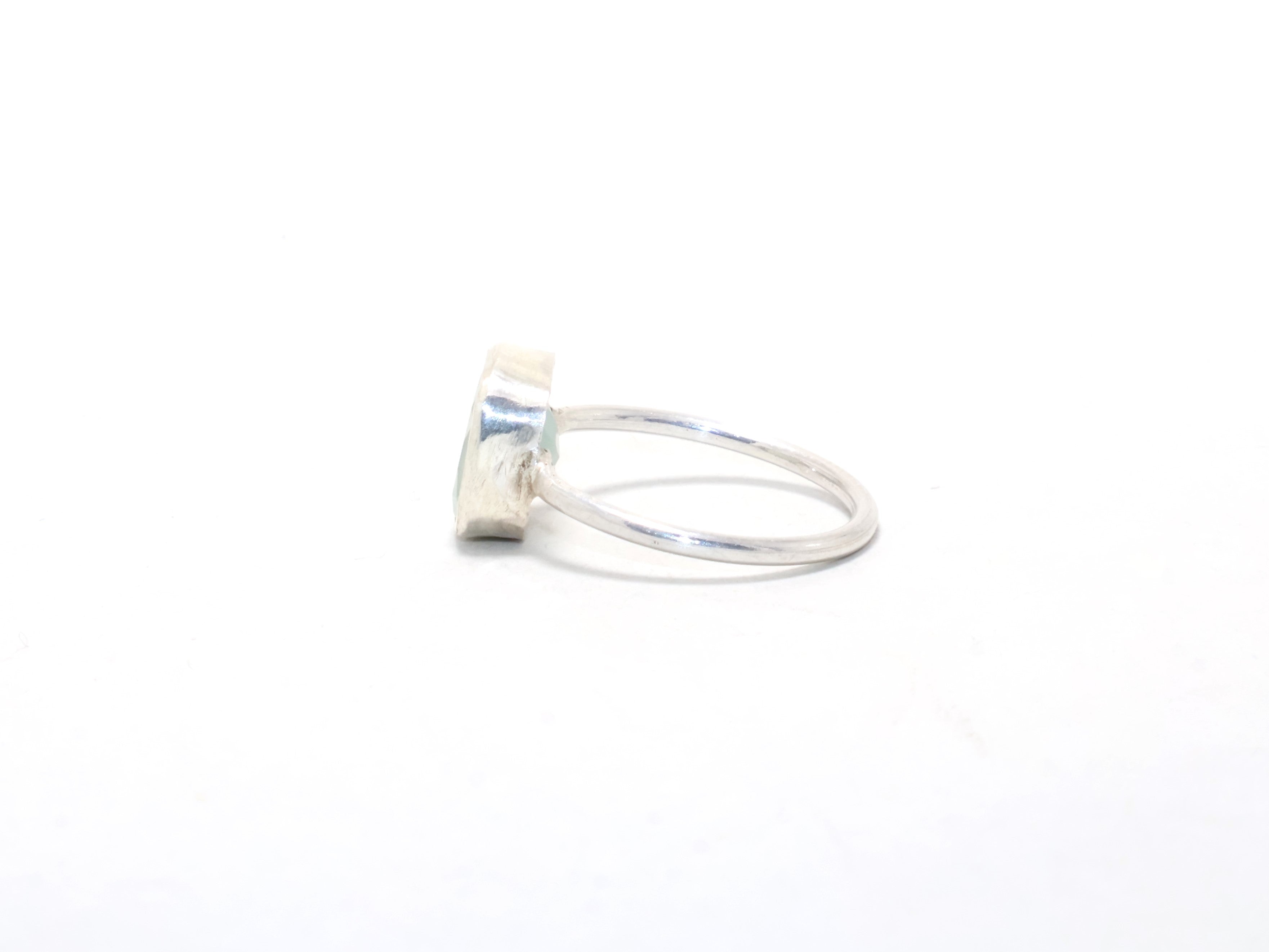 Cut Aqua Chalcedony Ring Promise Ring Gift Item Handmade Ring Genuine Ring Gift For Her Sterling Silver Stacking Ring