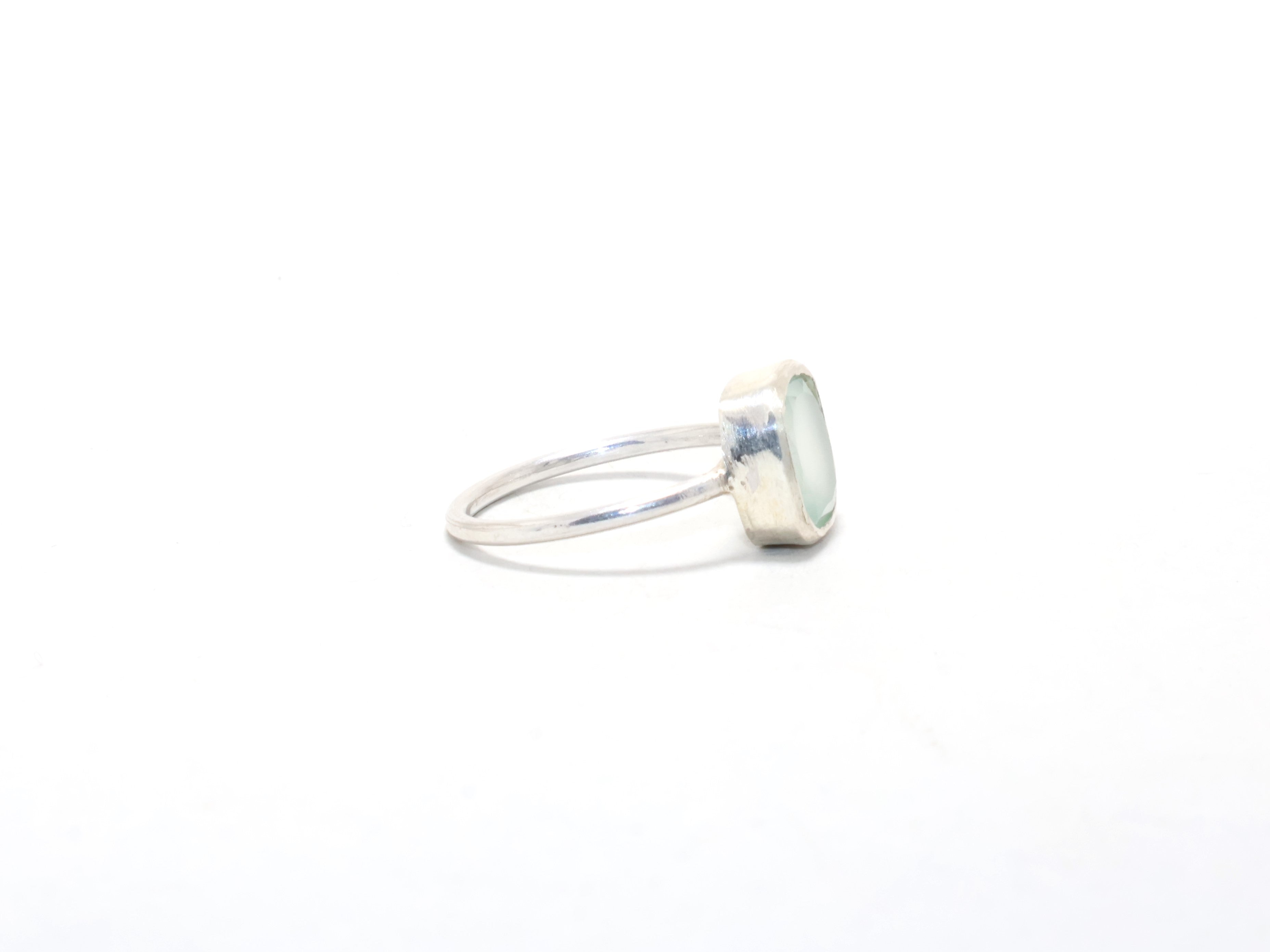 Cut Aqua Chalcedony Ring Promise Ring Gift Item Handmade Ring Genuine Ring Gift For Her Sterling Silver Stacking Ring