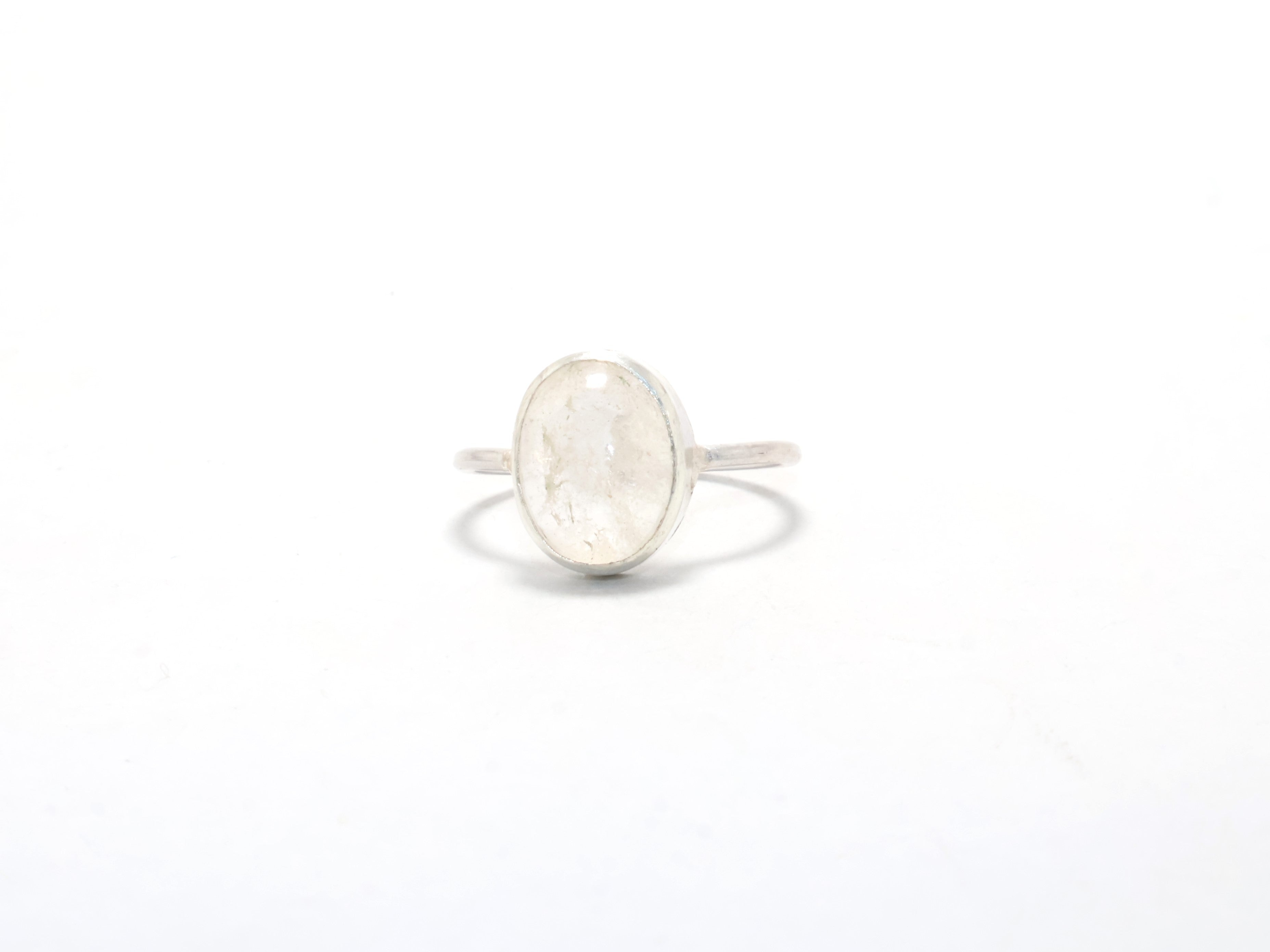 Natürlicher klarer Bergkristallring Zierlicher Ring Geschenk für Sie Boho Ring 925 Sterling Silber Stapelring