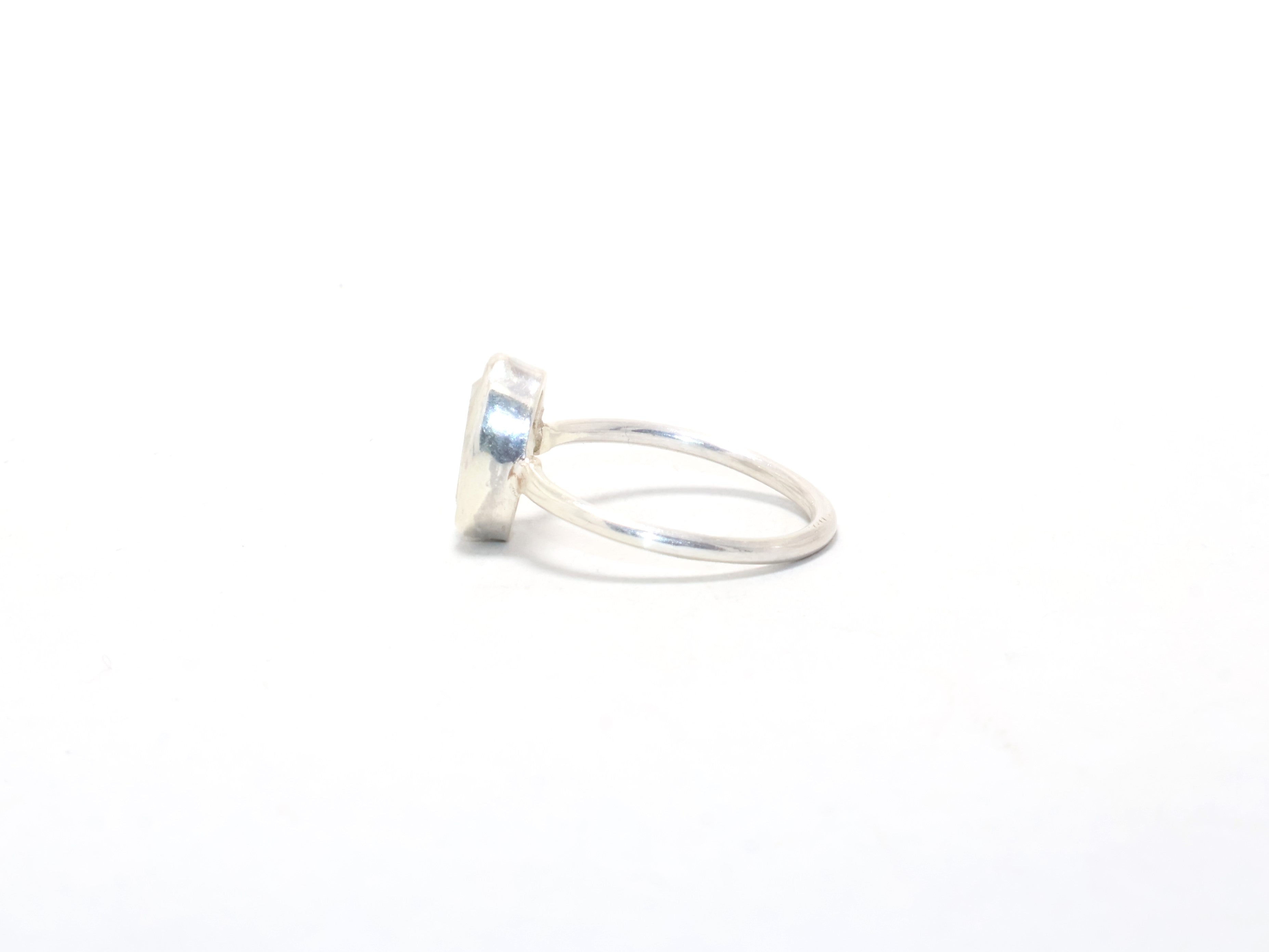 Natur-Mondsteinring 925 Sterling Silber Stapelring Juni Geburtssteinring Zierlicher blauer Feuerring Modering Geschenk für Sie