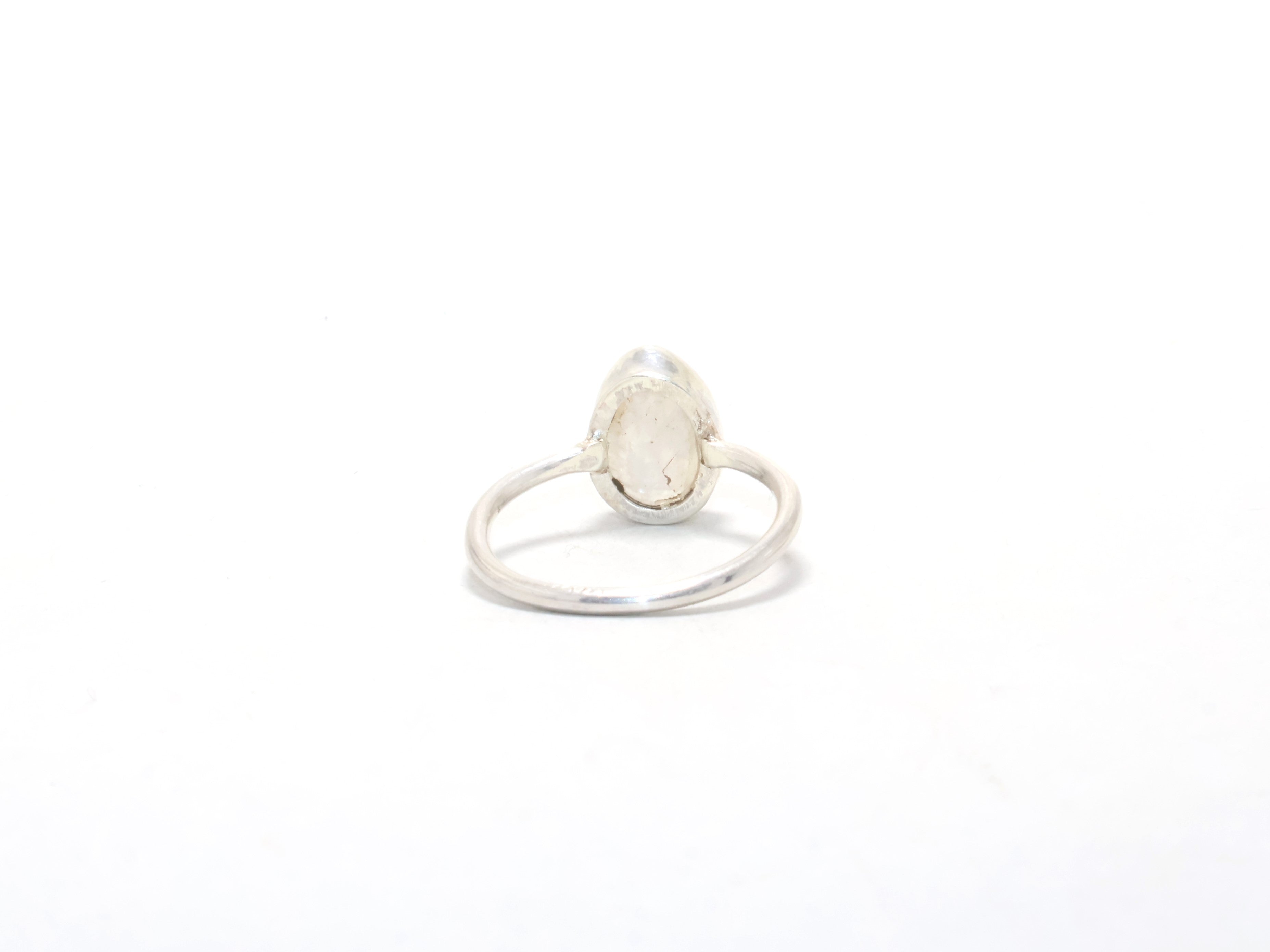 Natur-Mondsteinring 925 Sterling Silber Stapelring Juni Geburtssteinring Zierlicher blauer Feuerring Modering Geschenk für Sie