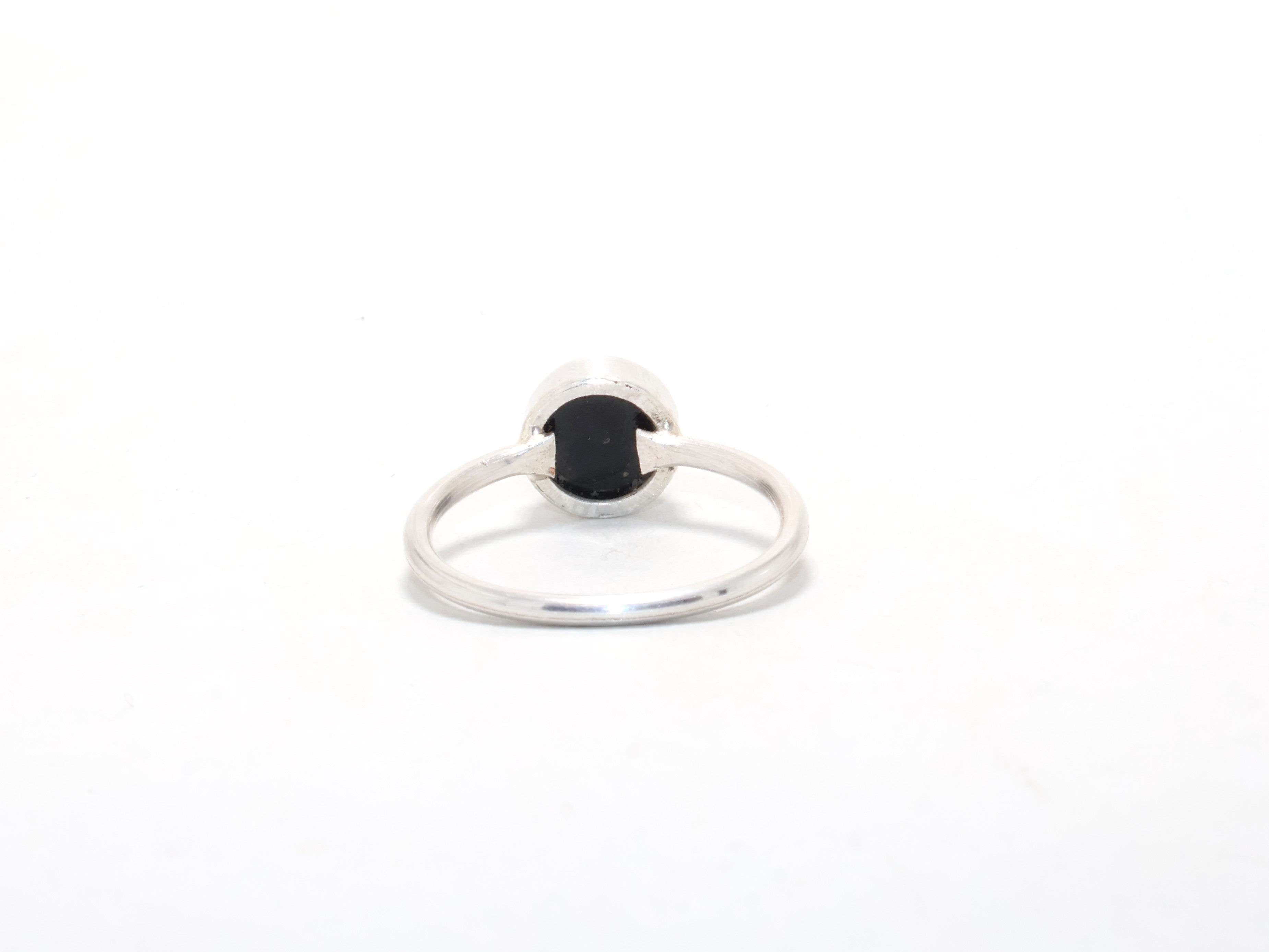 925 Sterling Silber schwarzer Onyx Edelsteinring Dezember Geburtsstein Versprechensring Minimalistischer Ring Designerring