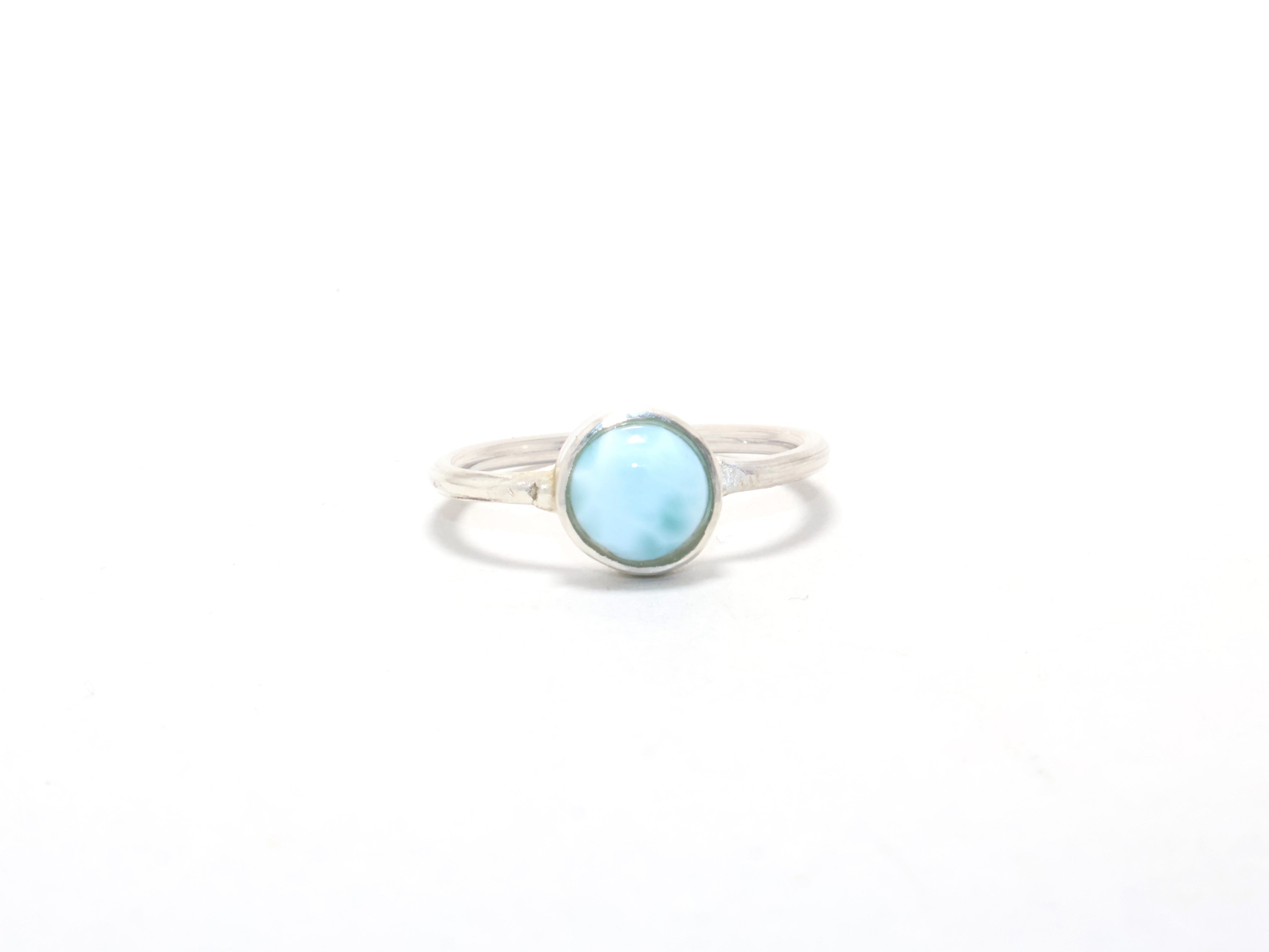 Natürlicher Larimar Edelstein 925 Sterling Silberring für Frauen Larimar Massiver Silberring für sie Ozean Larimar Ring Geburtstagsgeschenk Ring
