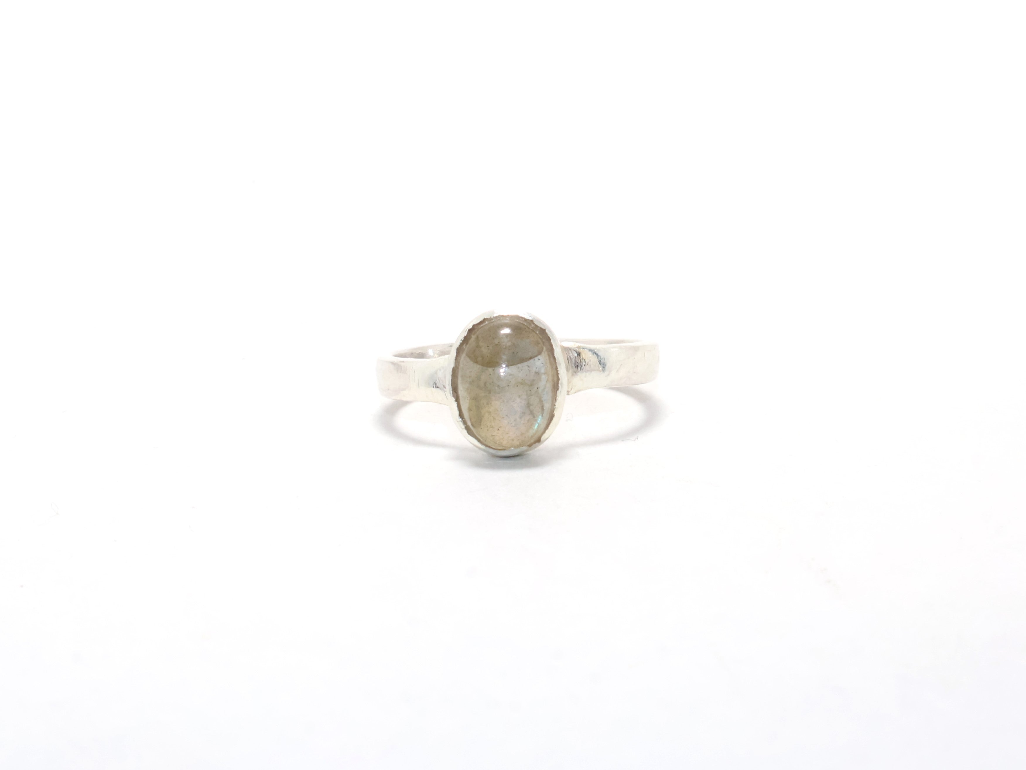 Blauer Feuer-Labradorit-Ring Handgemachter Silberring Zarter Ring Antragsring Böhmischer Ring
